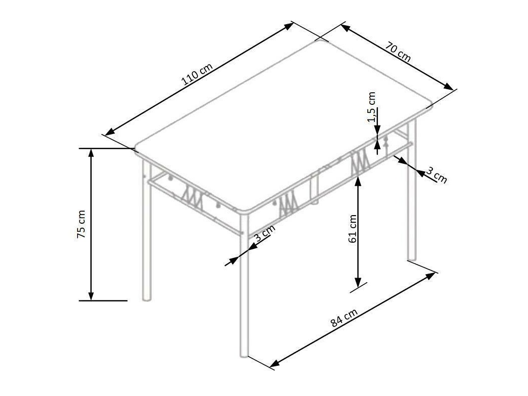 Eetkamerset Houston 1251 (Eiken + Zwart)