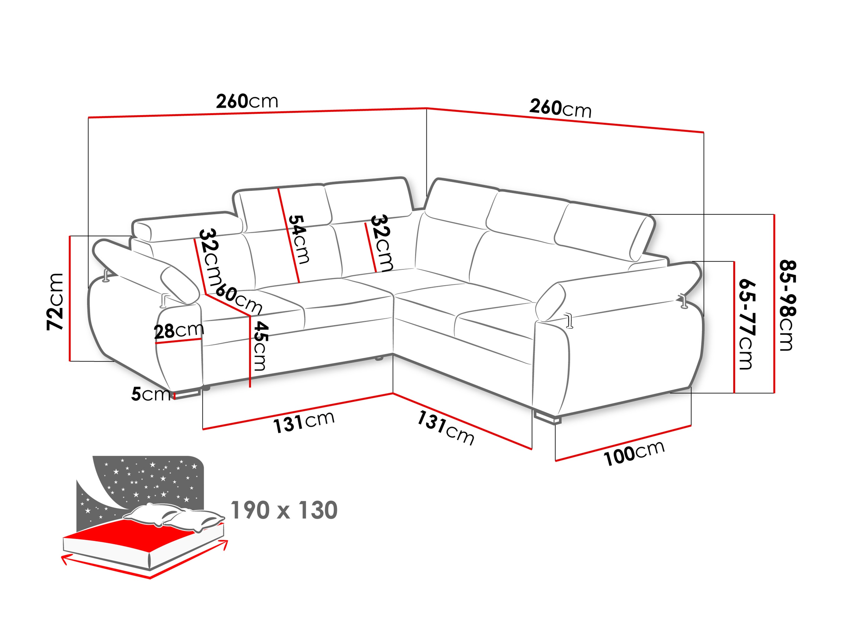 Hoekbank Columbus 215 (Aragon 14)