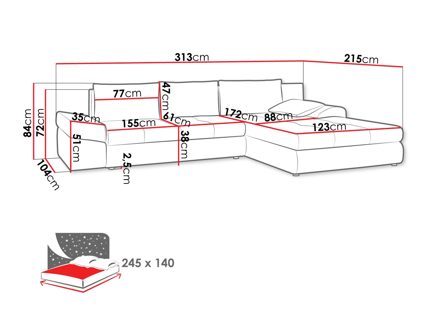 Hoekbank Lincoln 124 (Inari 95)