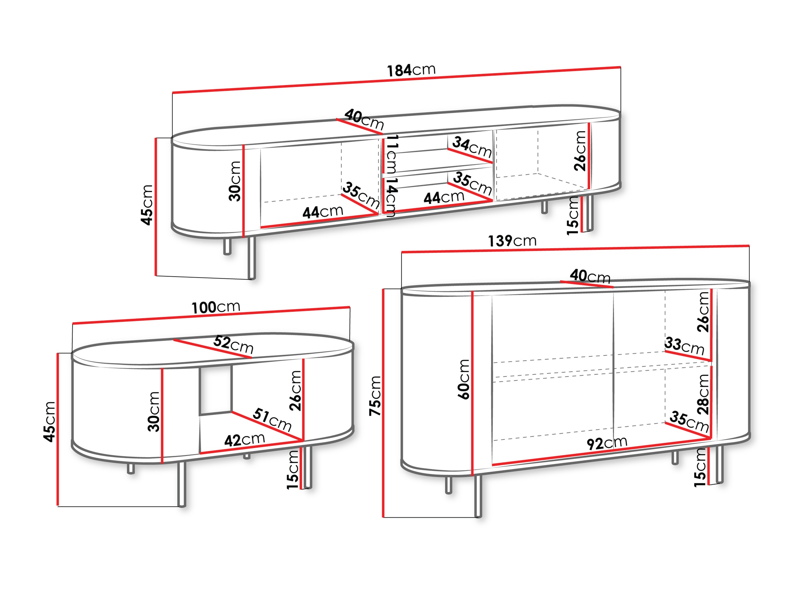 Woonkamerset Comfivo Livtena 105 (Wit marmer + Gouden)