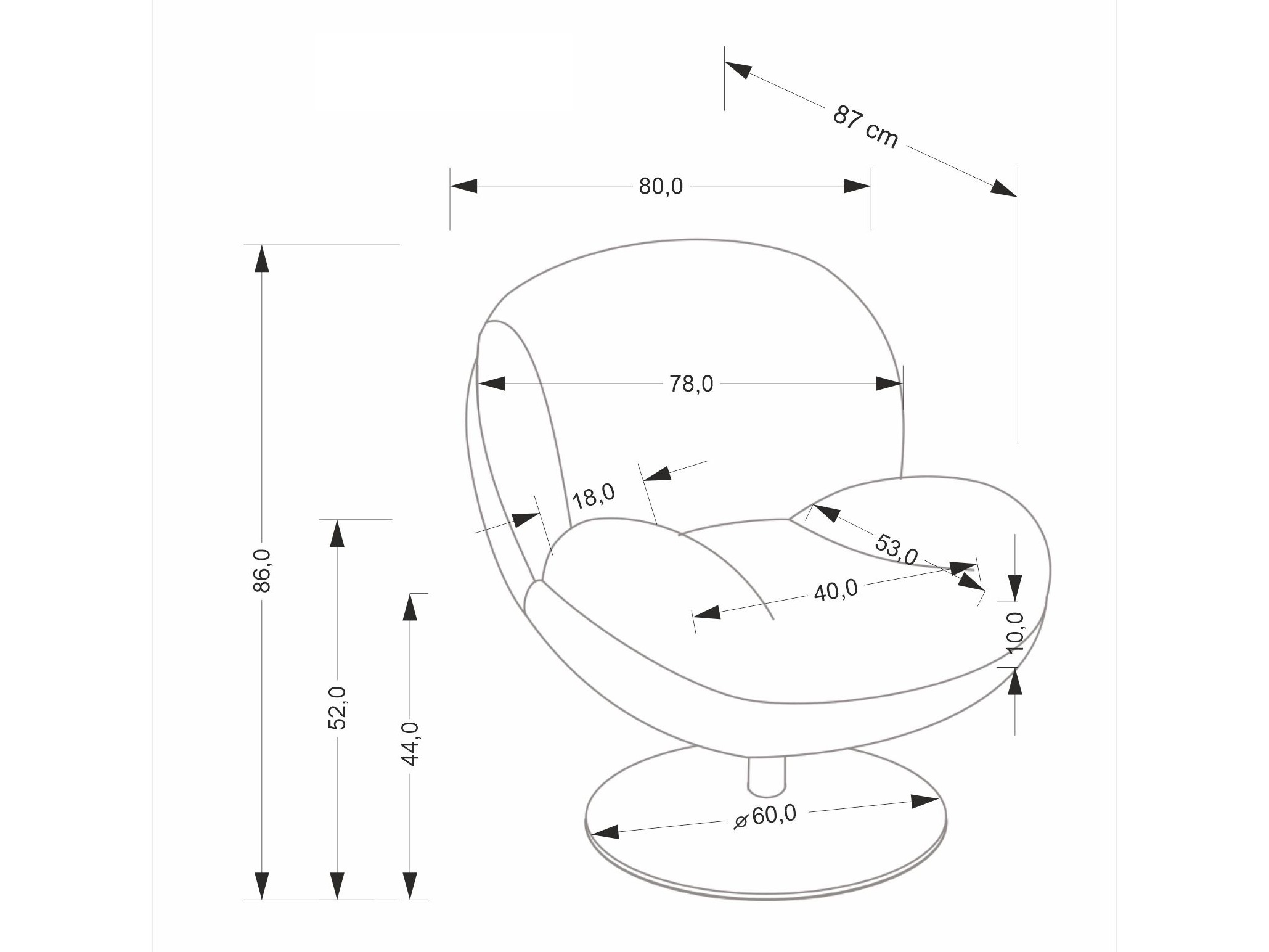 Fauteuil Houston 1982 (Crème)