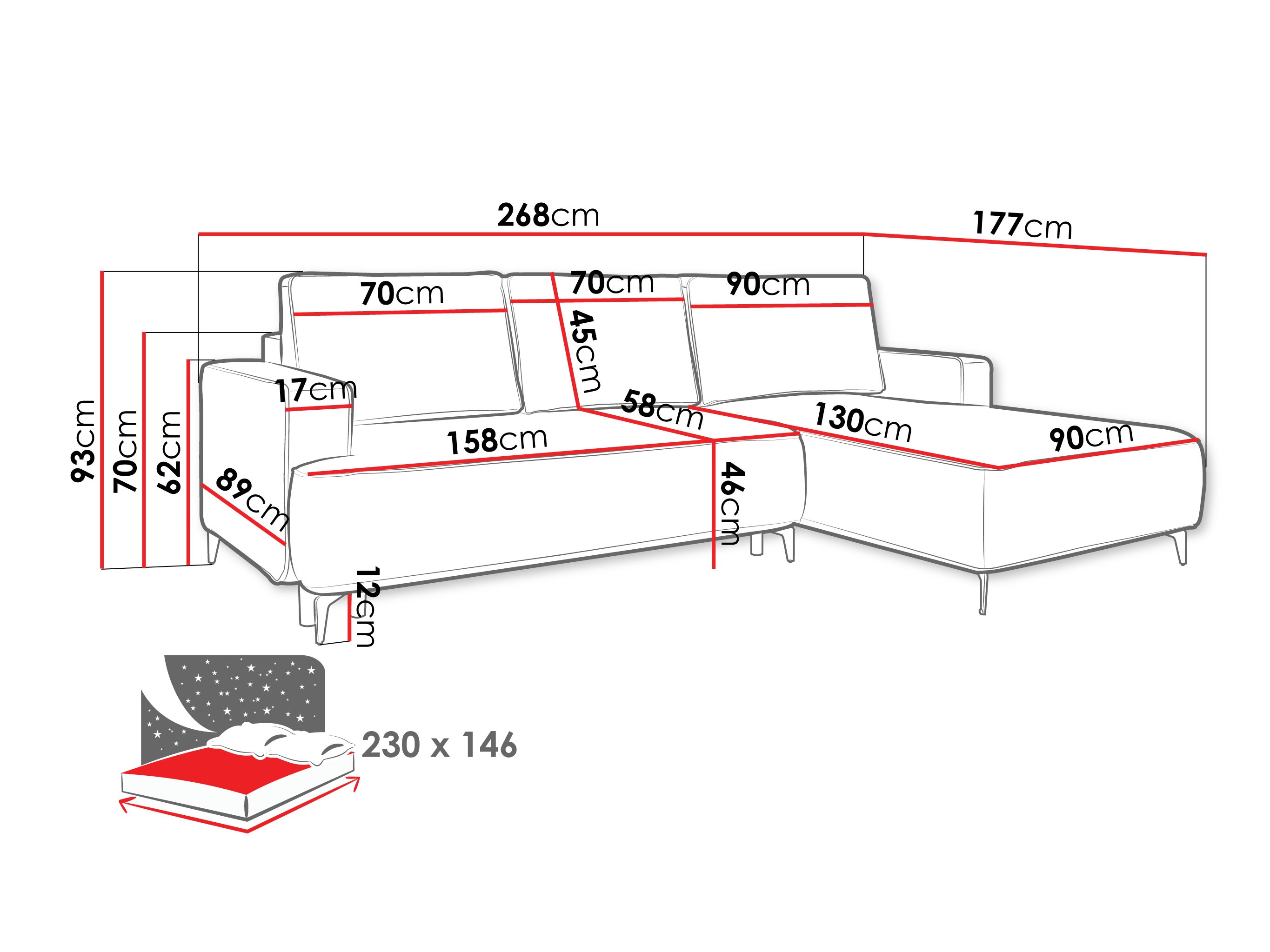 Hoekbank ComfiDream 200 (Castel 79)