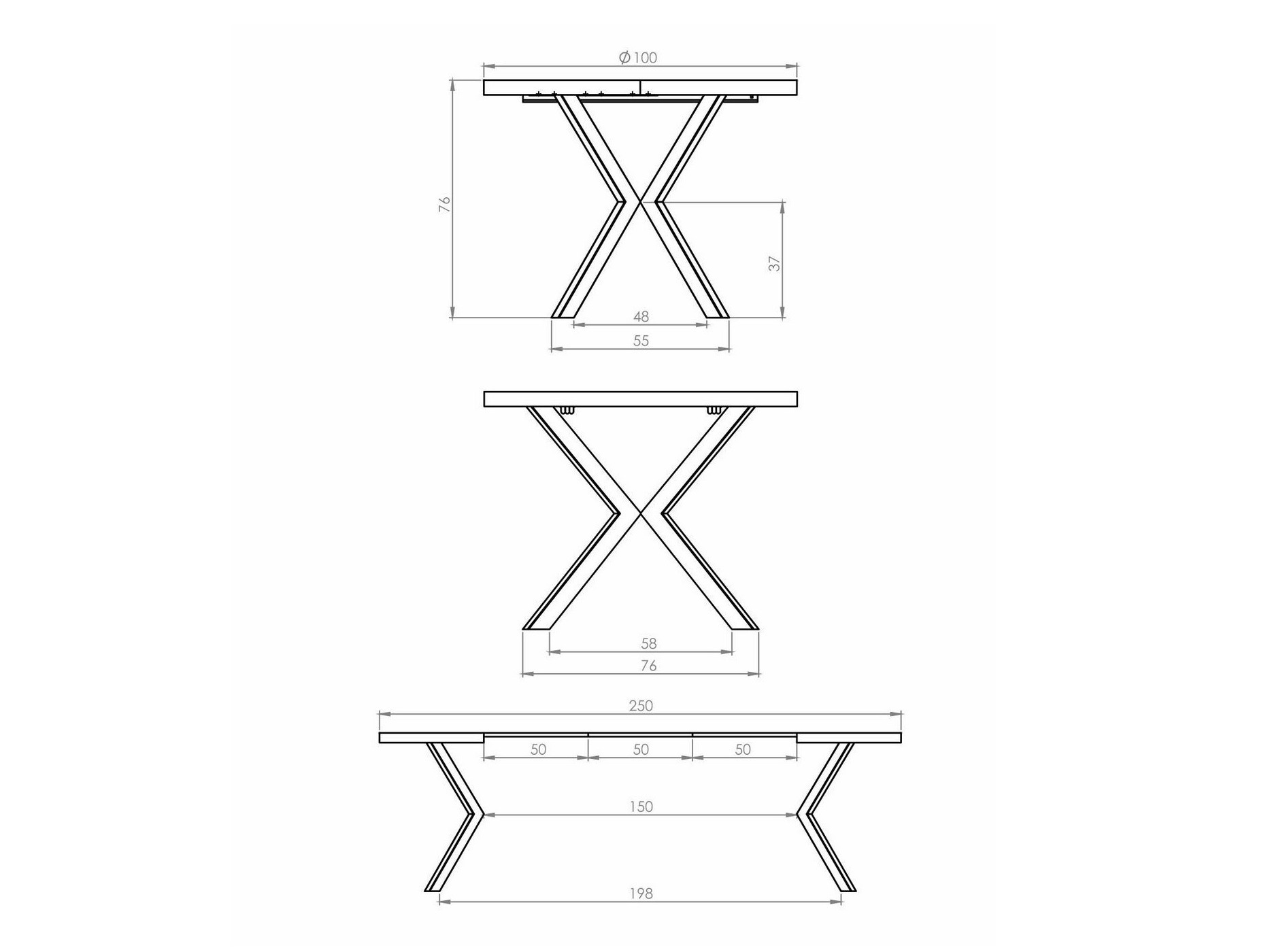 Tafel Houston 1495 (Gouden eik + Zwart)