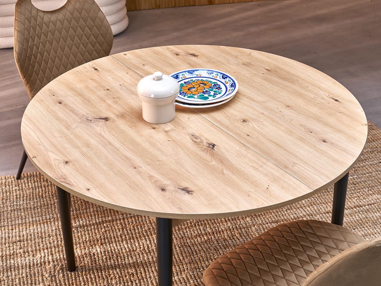 Tafel Houston 1990 (Zwart + Artisan eiken)