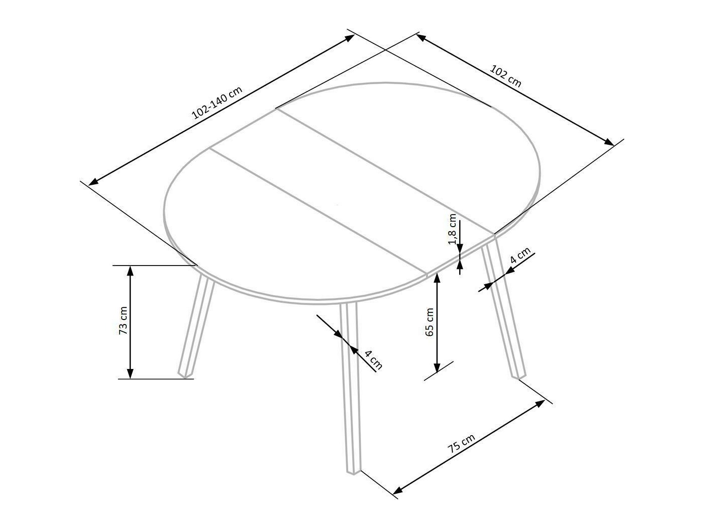 Tafel Houston 981 (Kasjmier + Licht hout)