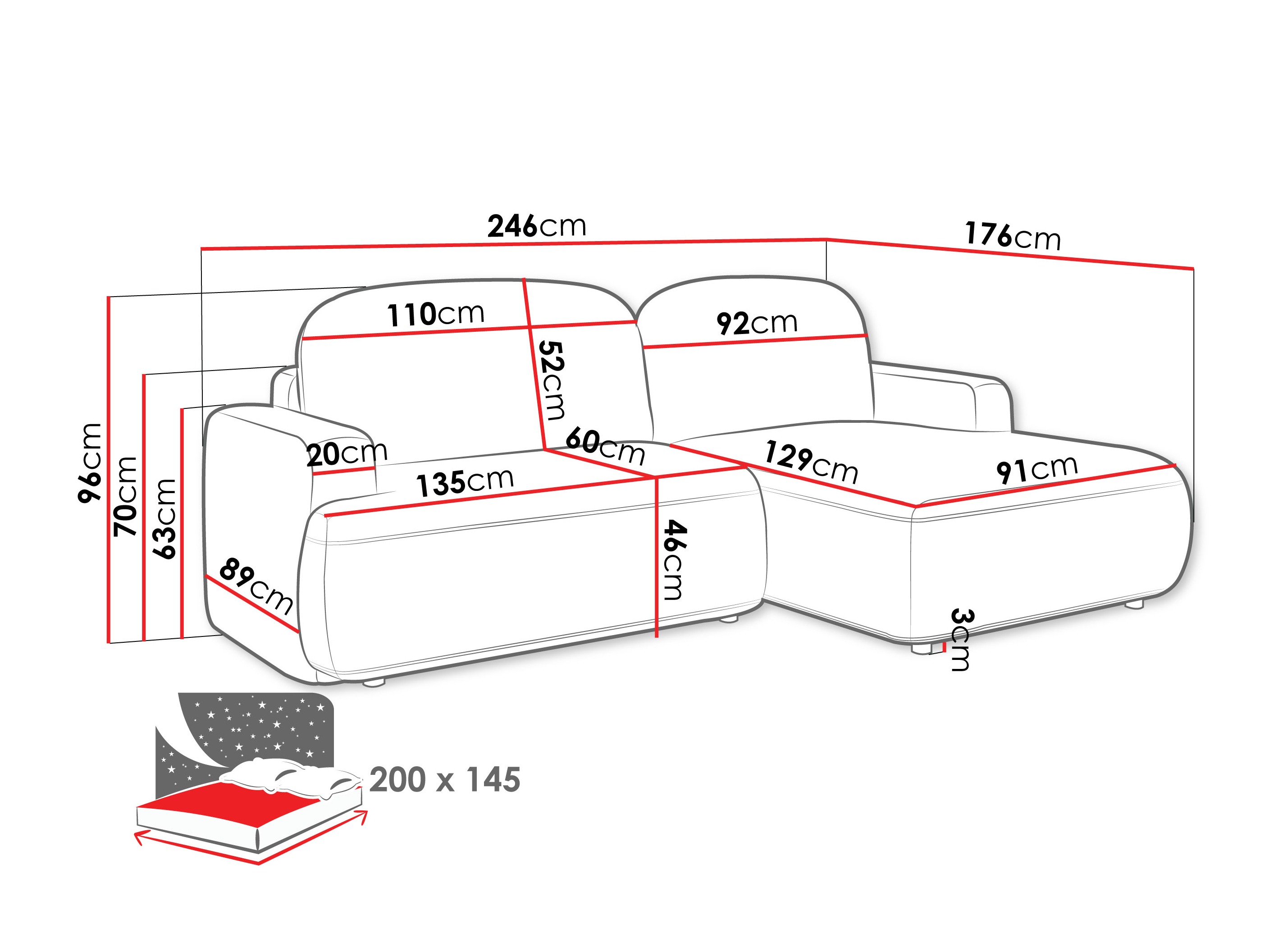 Hoekbank ComfiDream 201 (Perfect Harmony 77)