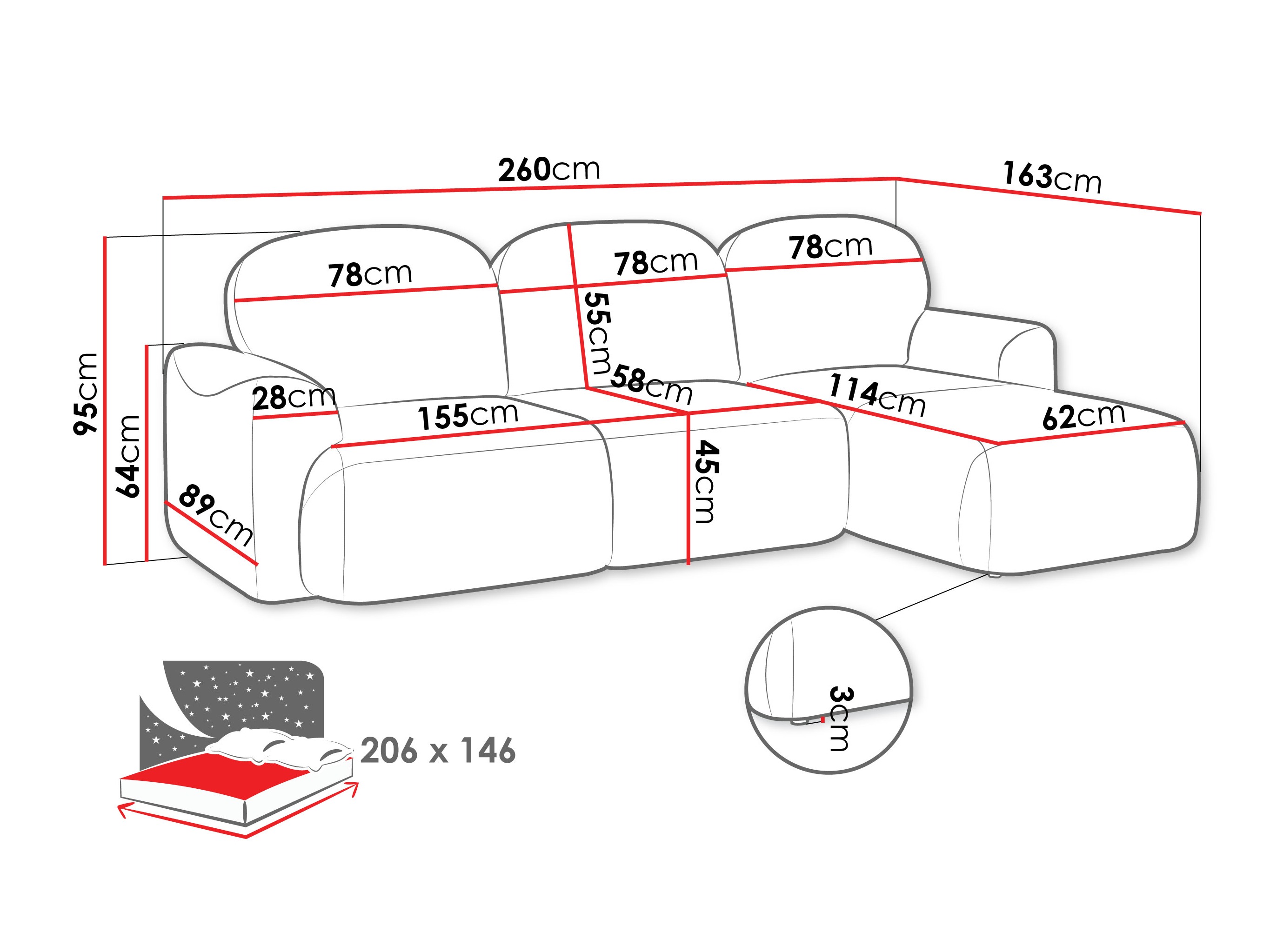 Hoekbank ComfiDream 202 (Cremona 02)