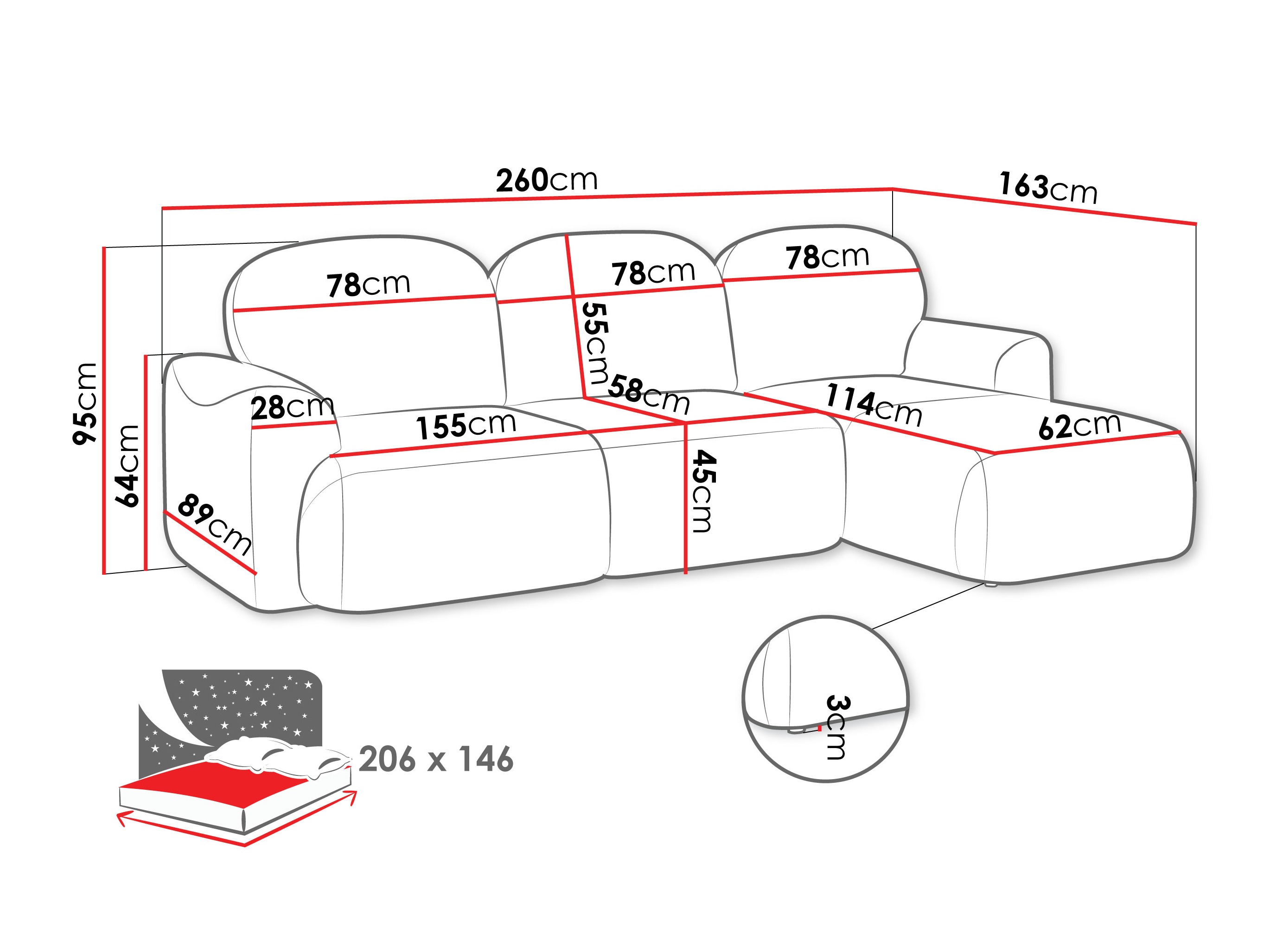 Hoekbank ComfiDream 202 (Cremona 02)