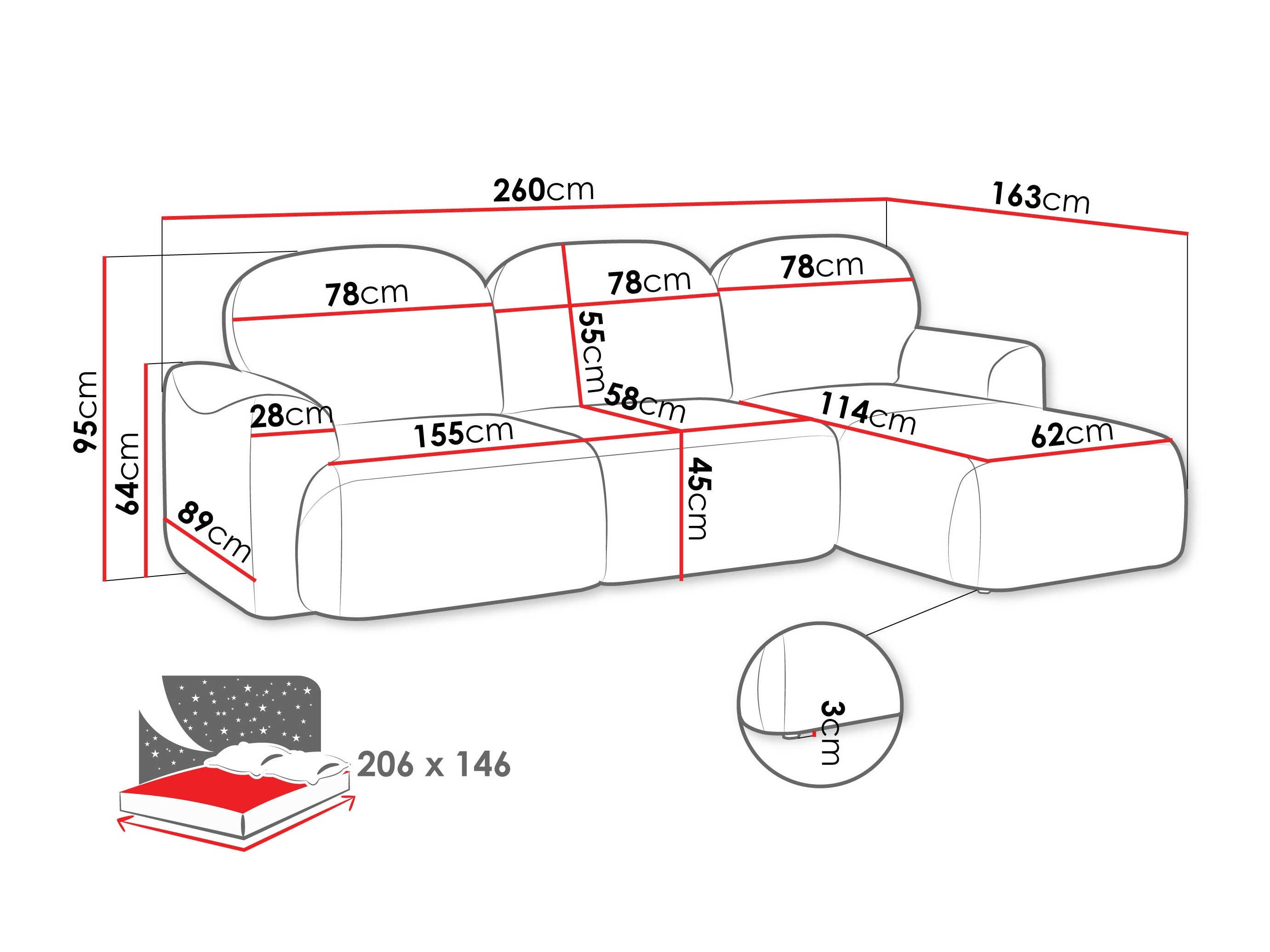 Hoekbank ComfiDream 202 (Cremona 96)