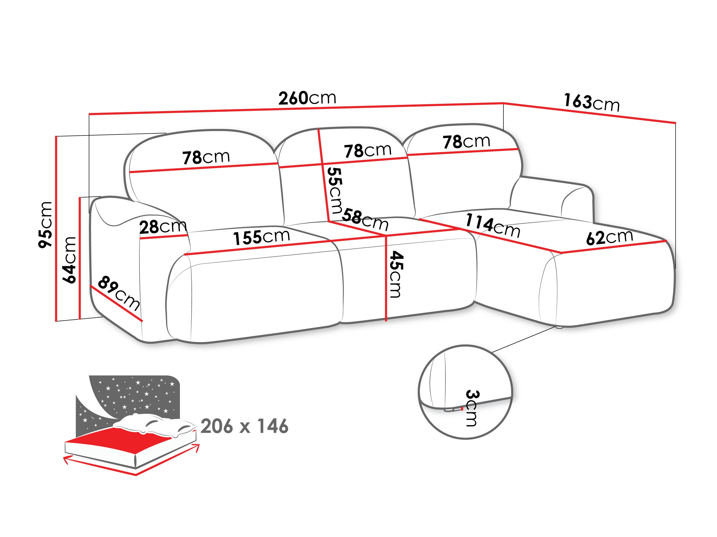 Hoekbank ComfiDream 202 (Cremona 97)
