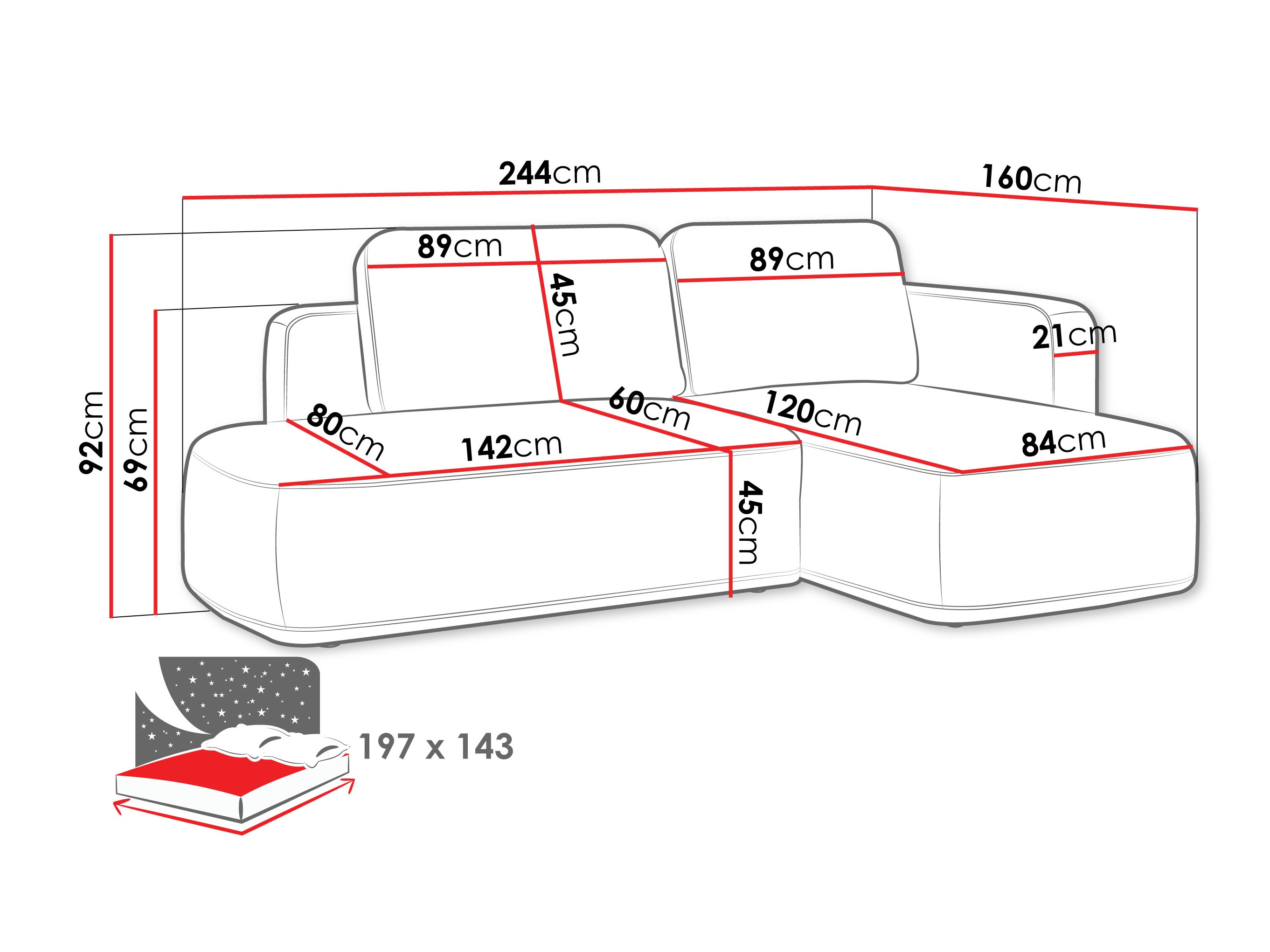 Hoekbank ComfiDream 203 (Perfect Harmony 39)
