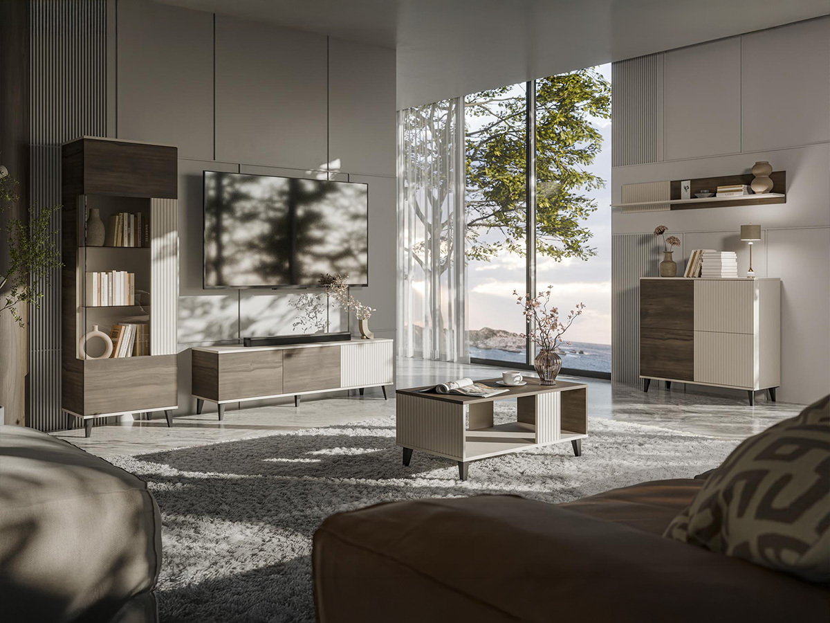 Dressoir Luelia 119 (Notenhout + Kasjmier)