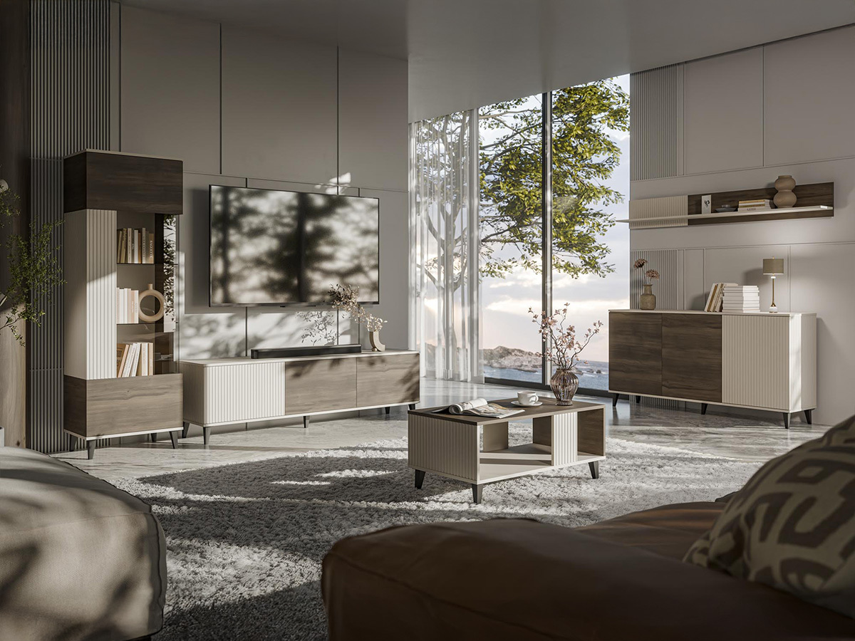 Dressoir Luelia 120 (Notenhout + Kasjmier)