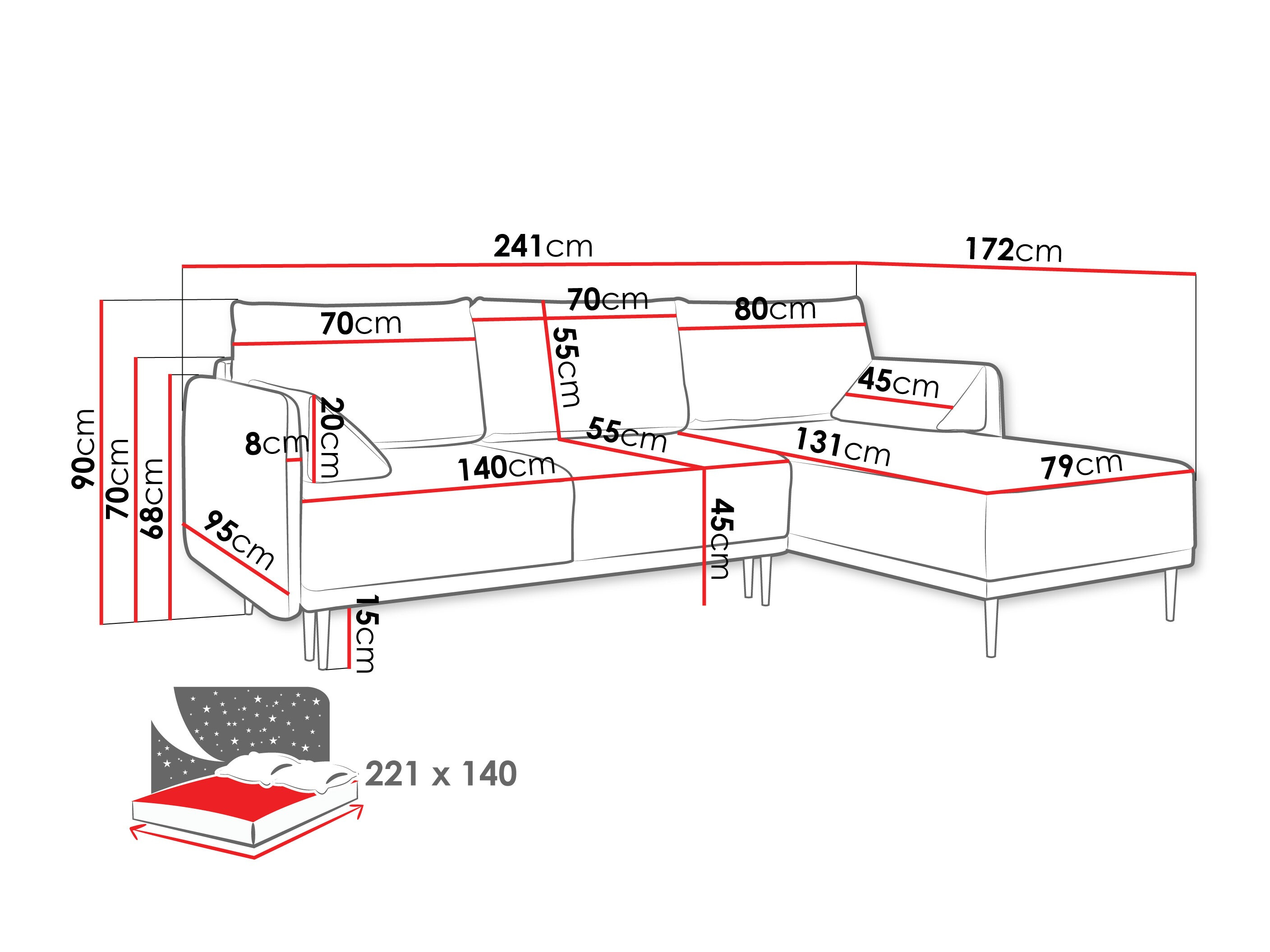 Hoekbank ComfiDream 204 (Sicuro 65)