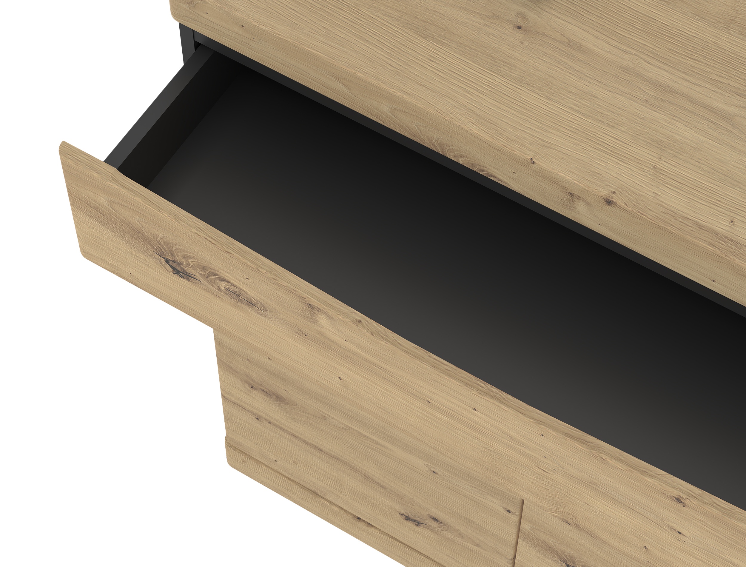 Ladekast Venlori 115 (Artisan eiken + Antraciet)