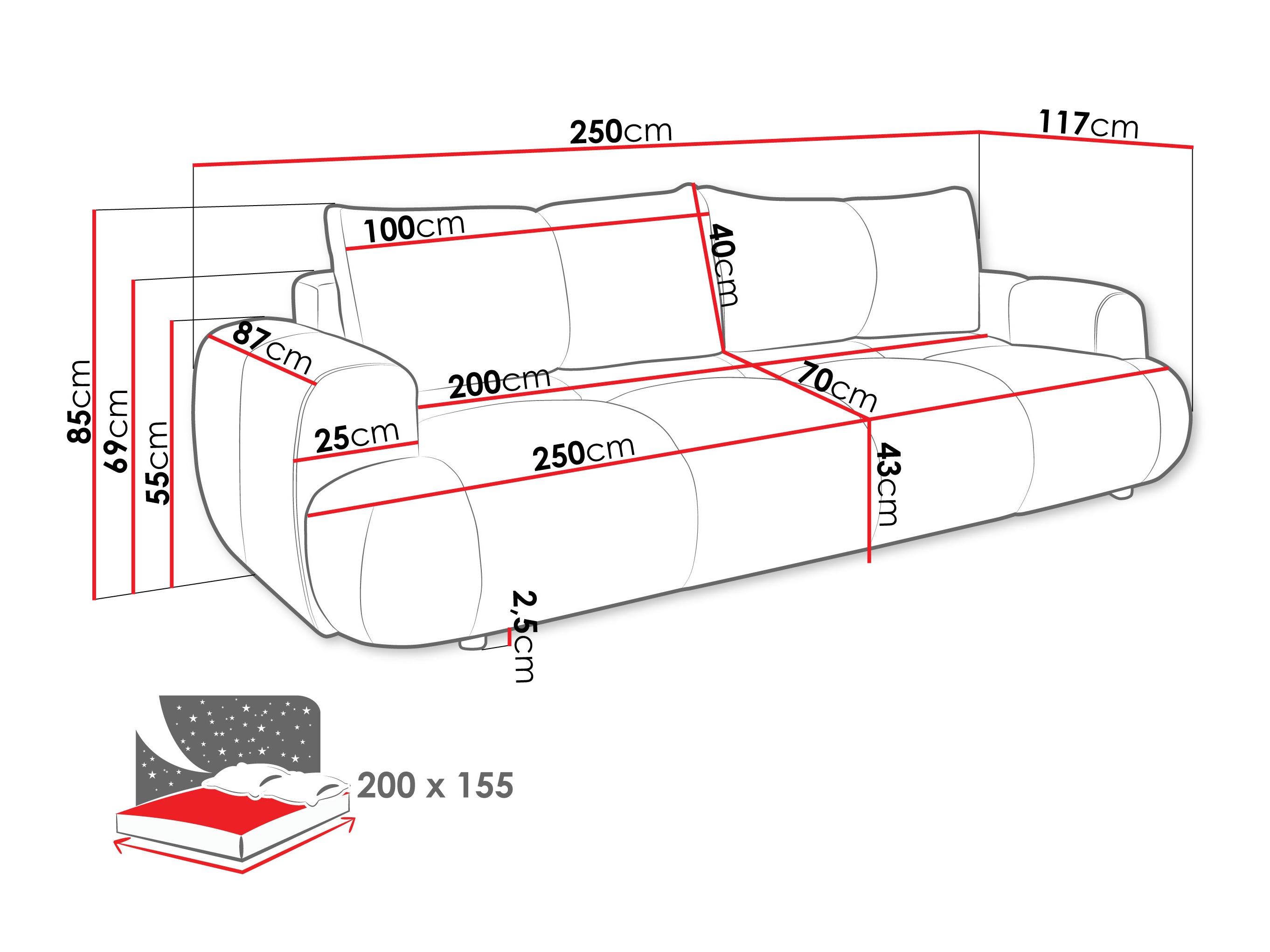 Slaapbank TrendyNest 115 (Now Or Never 03)
