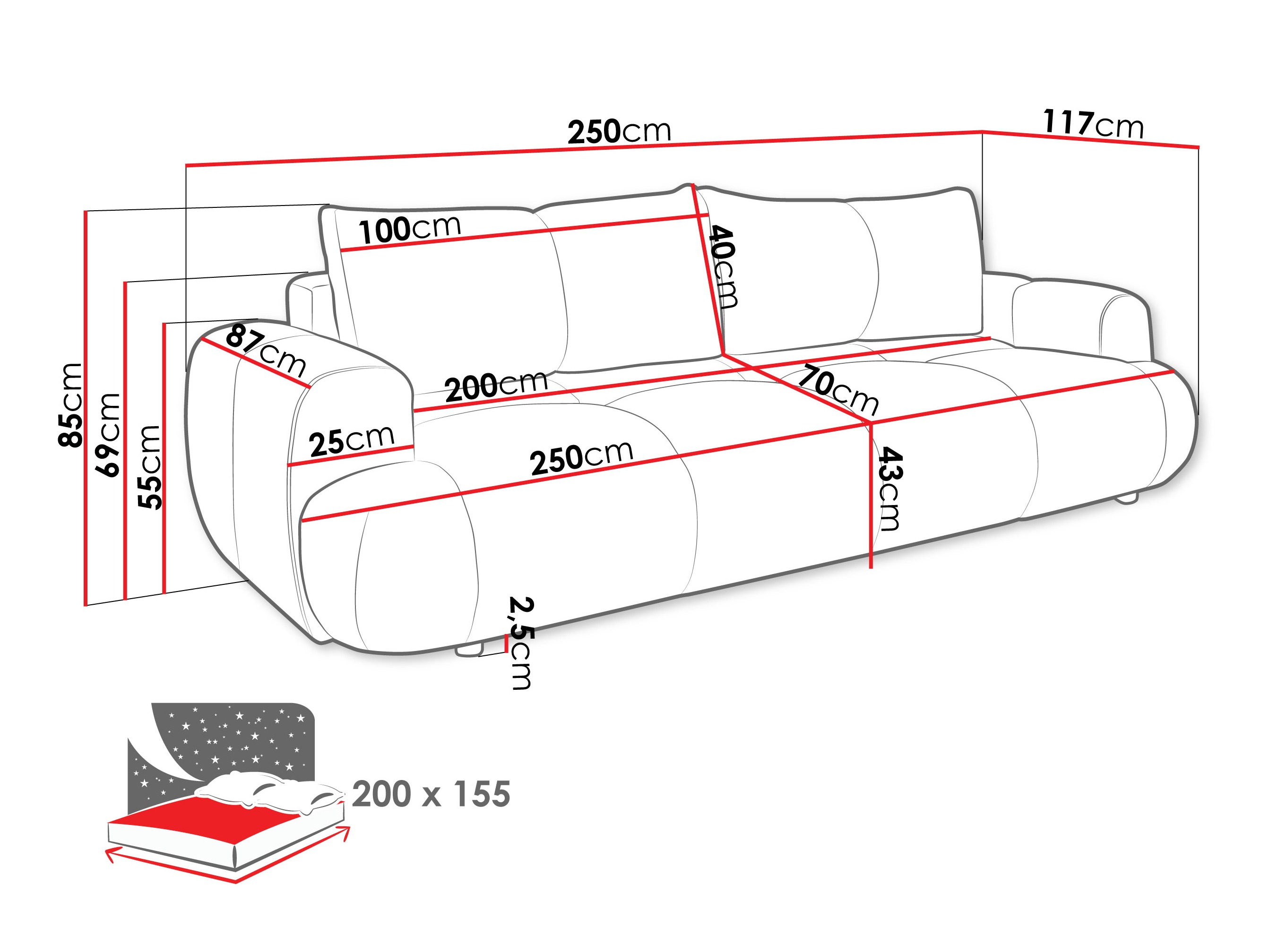 Slaapbank TrendyNest 115 (Now Or Never 18)