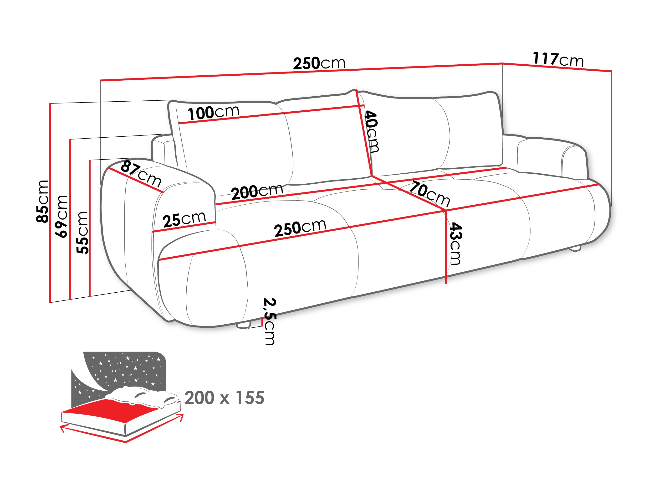 Slaapbank TrendyNest 115 (Now Or Never 83)