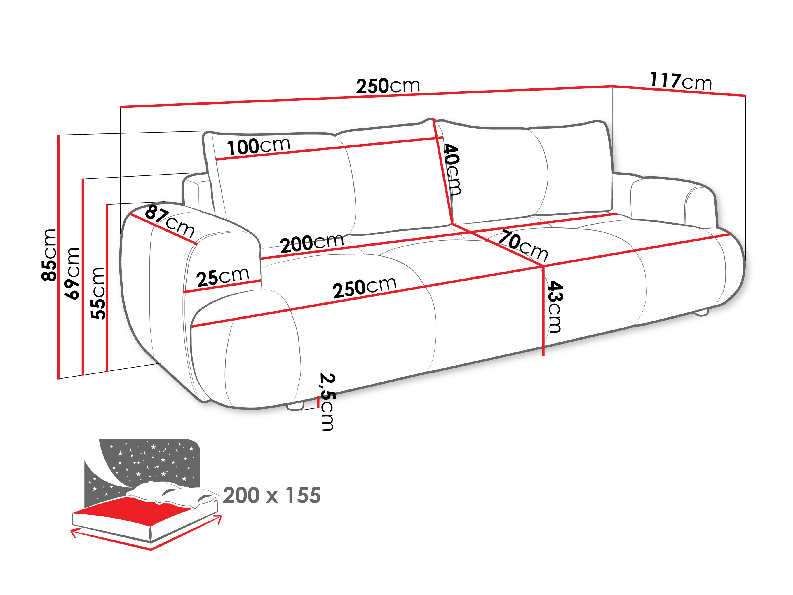 Slaapbank TrendyNest 115 (Now Or Never 92)