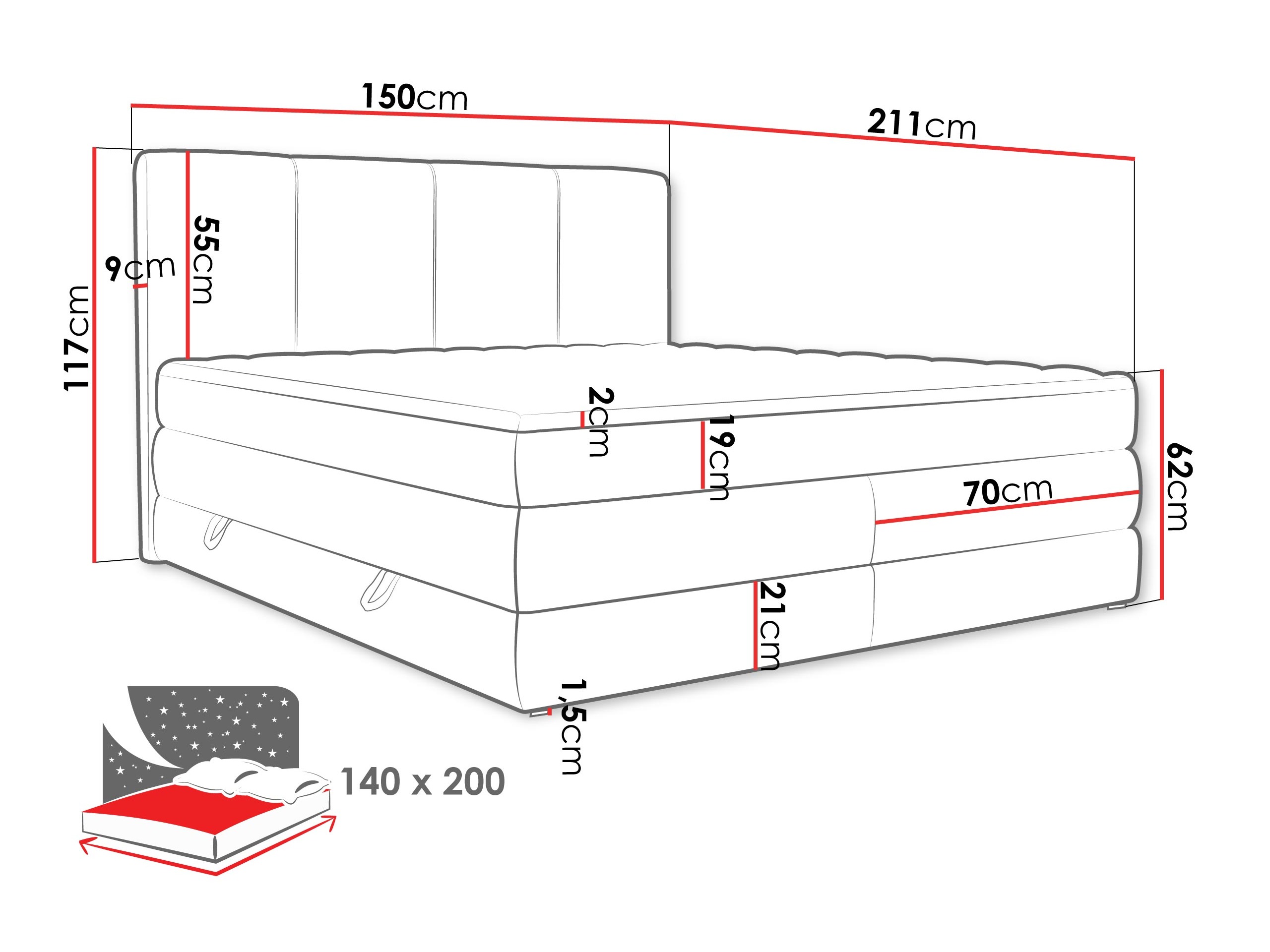 Boxspring ComfiDream 205 (Onega 18)