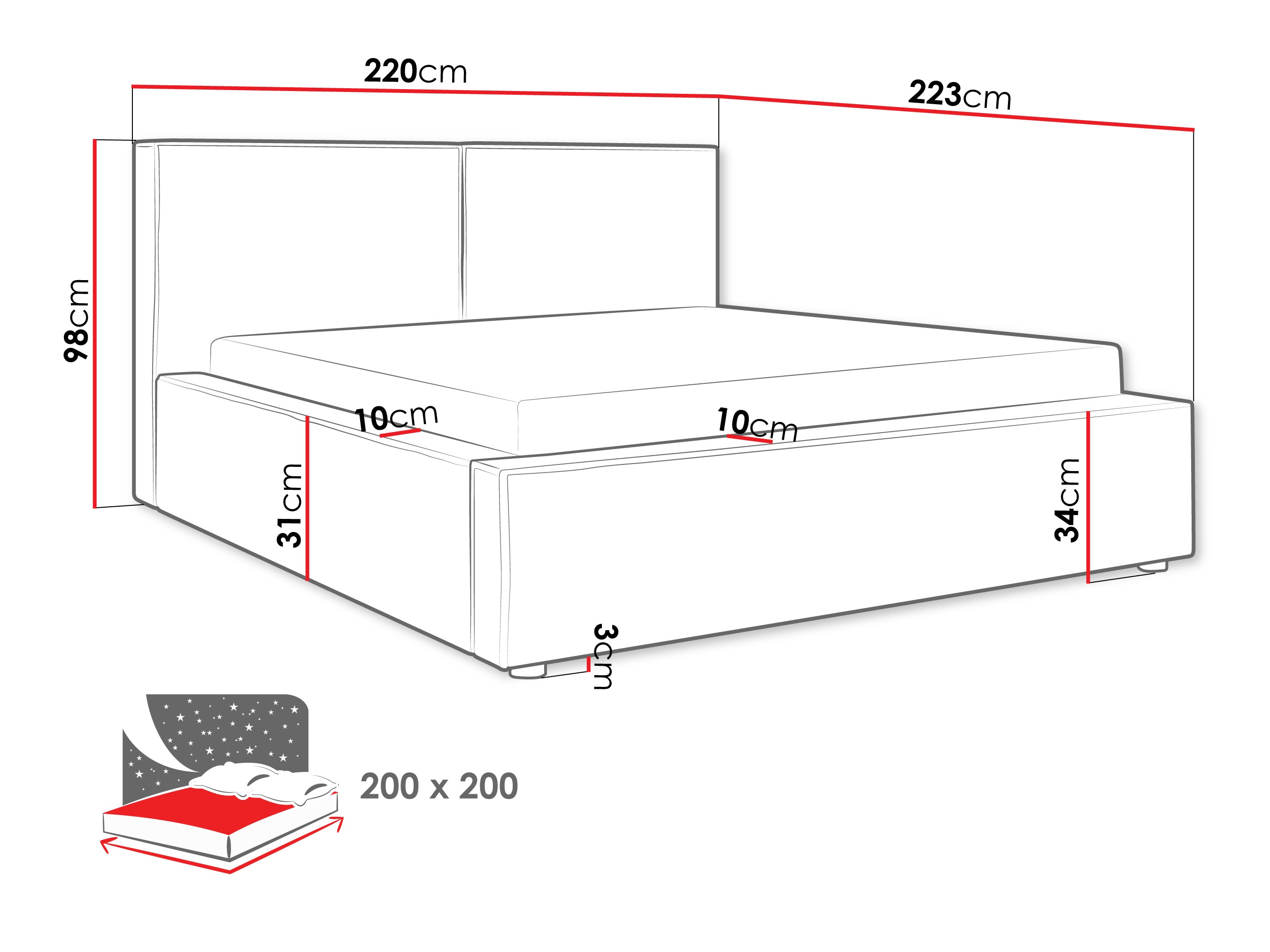 Bed TrendyNest 117 (Coral 45)
