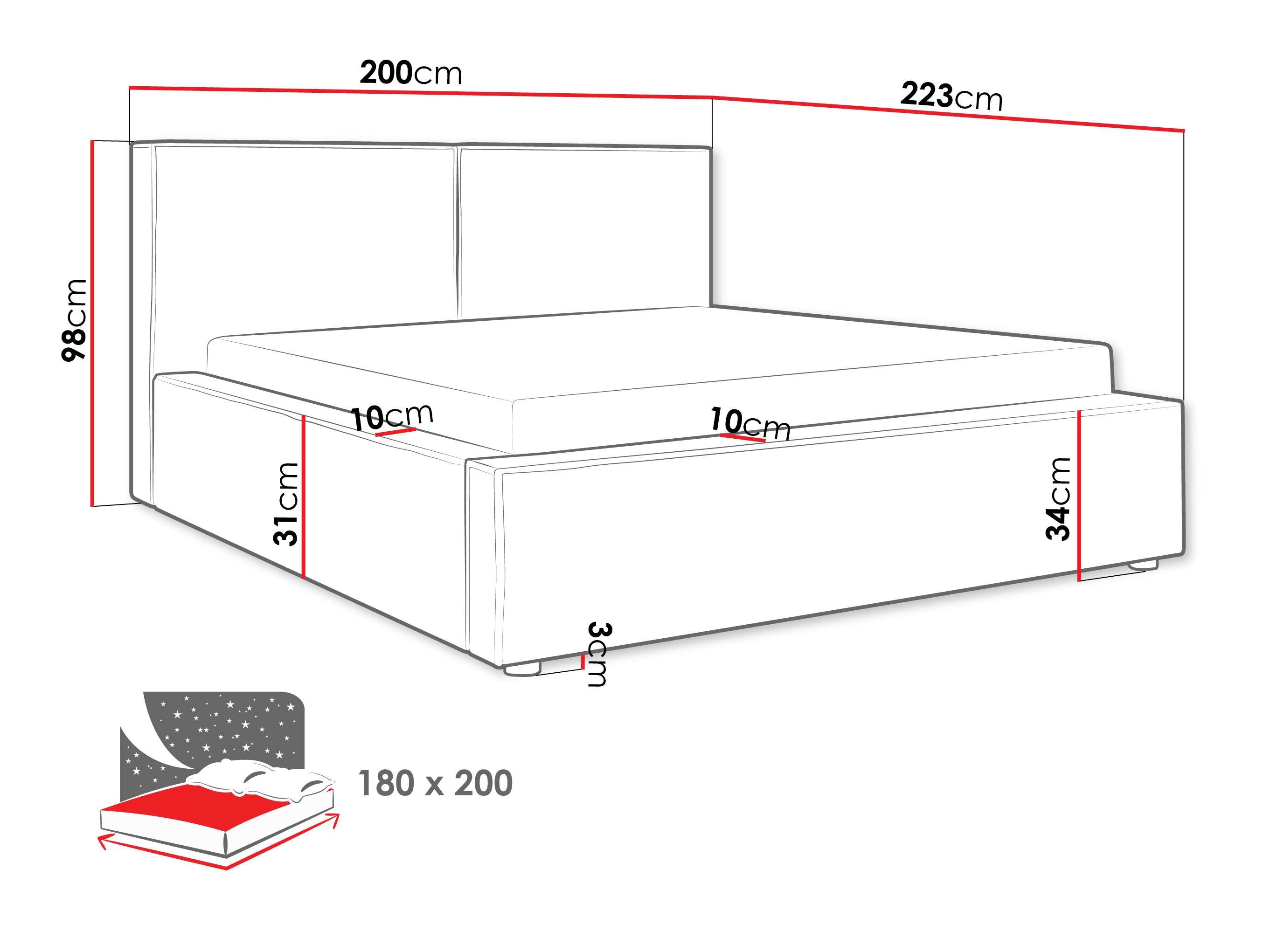 Bed TrendyNest 117 (Coral 55)