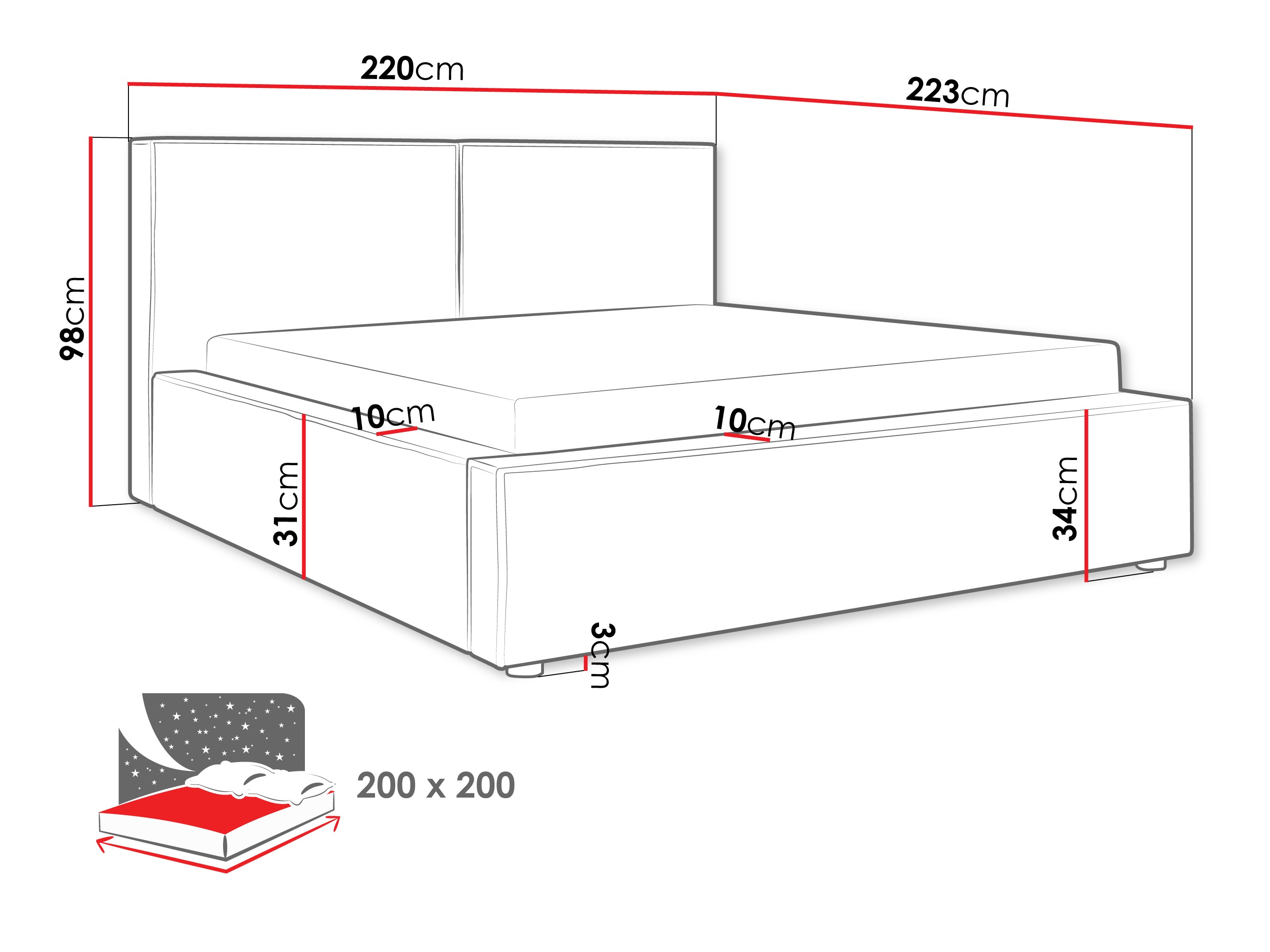 Bed TrendyNest 117 (Coral 75)