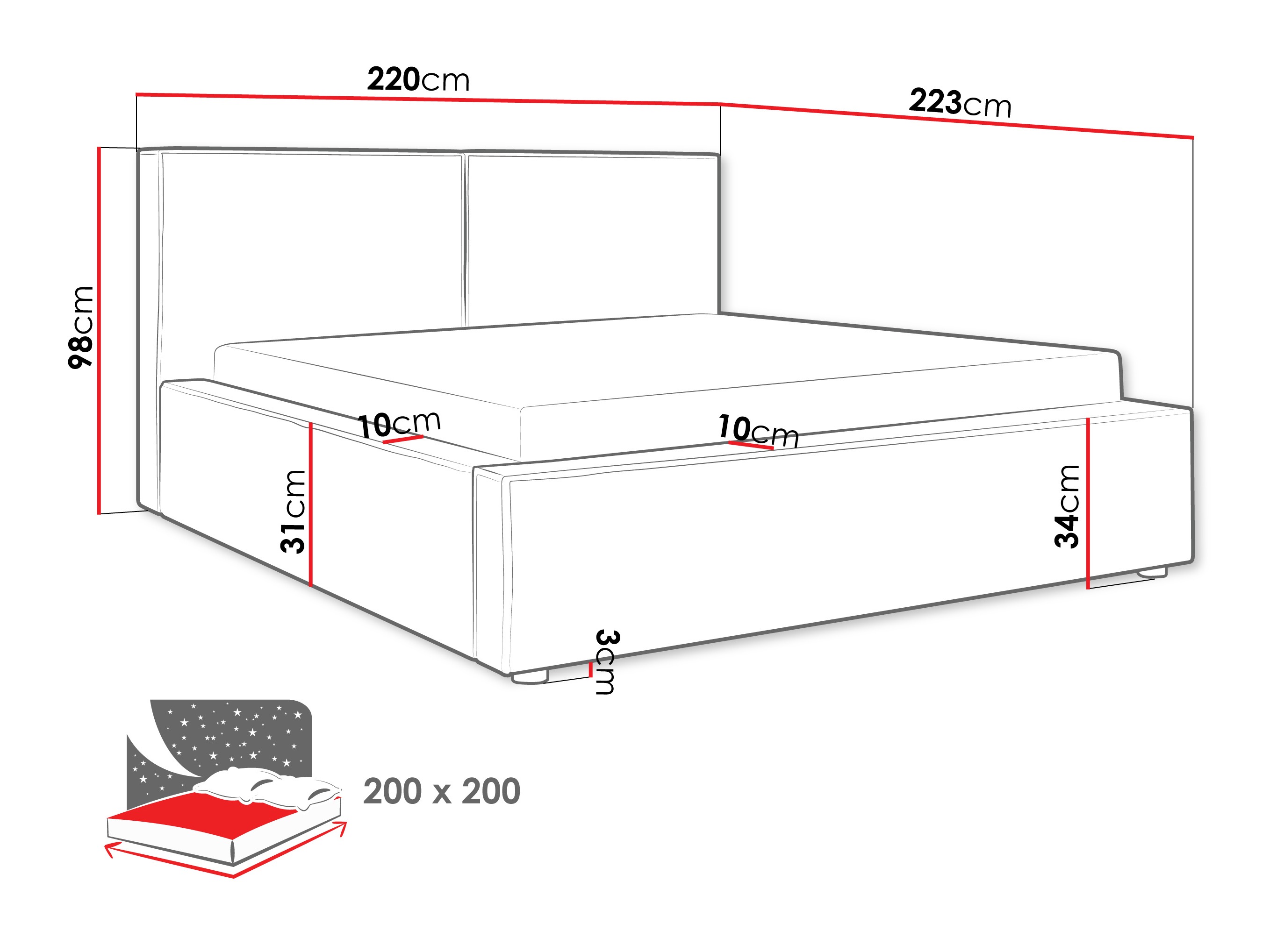 Bed TrendyNest 117 (Coral 80)