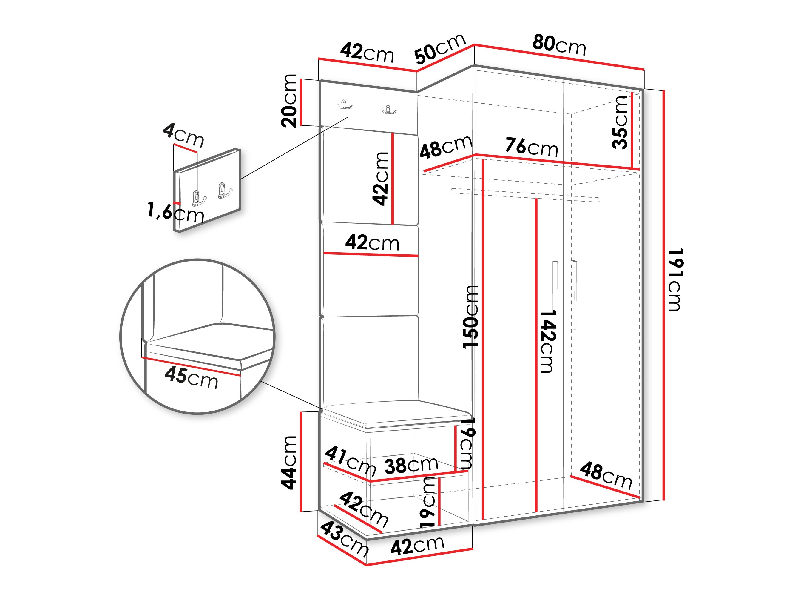 Gangmeubelset Hartford 523 (Artisan eiken)