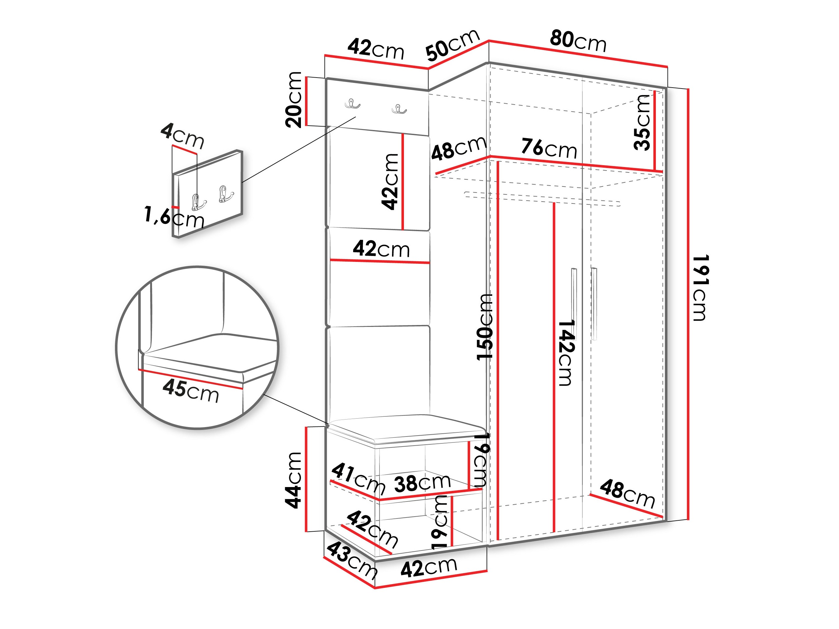 Gangmeubelset Hartford 523 (Artisan eiken)