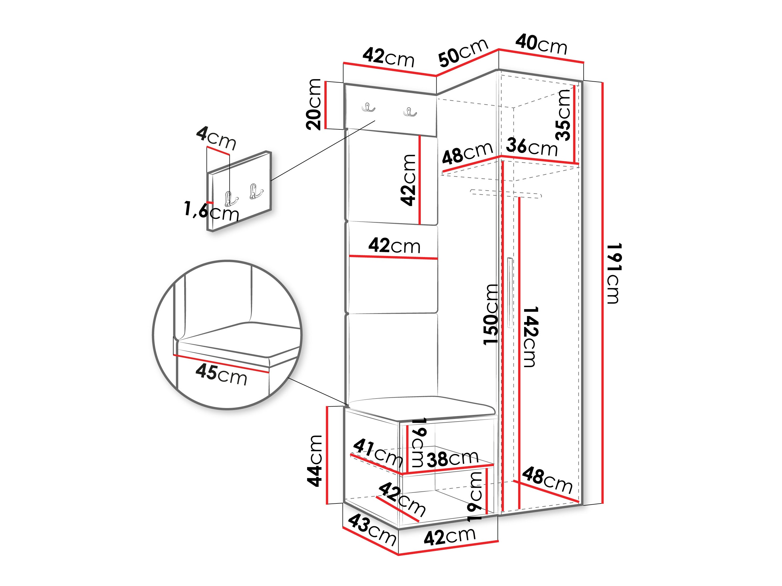 Gangmeubelset Hartford 524 (Wit)