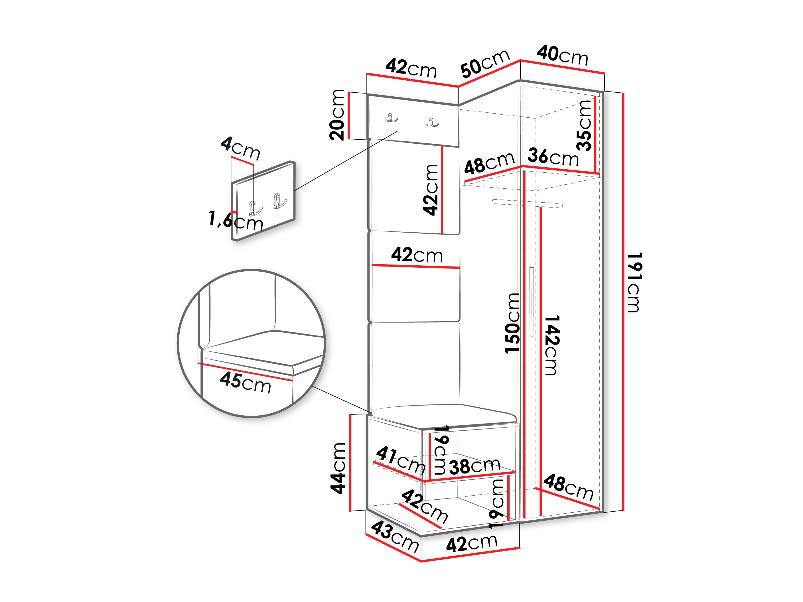 Gangmeubelset Hartford 524 (Wit)