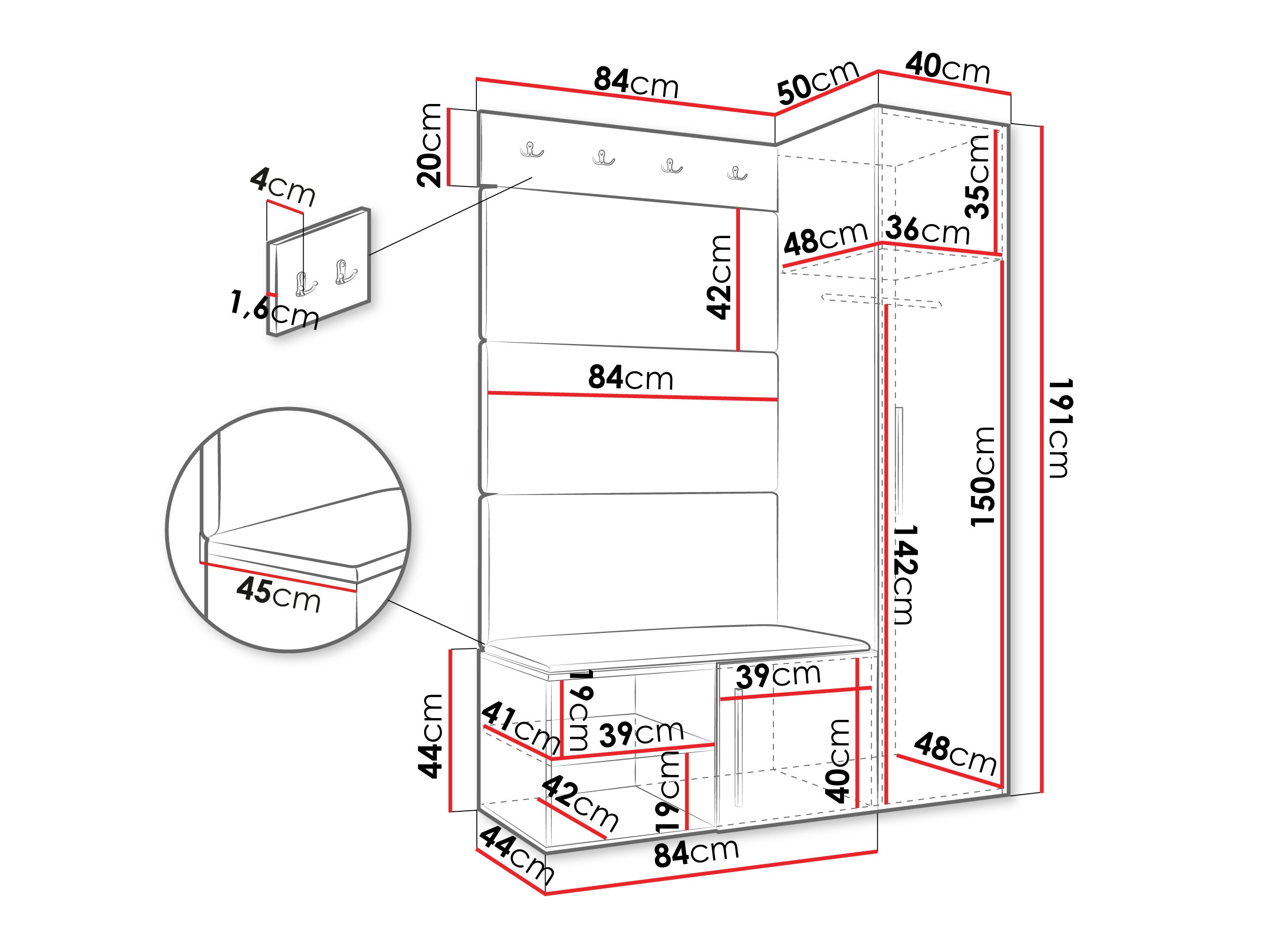 Gangmeubelset Hartford 525 (Wit)