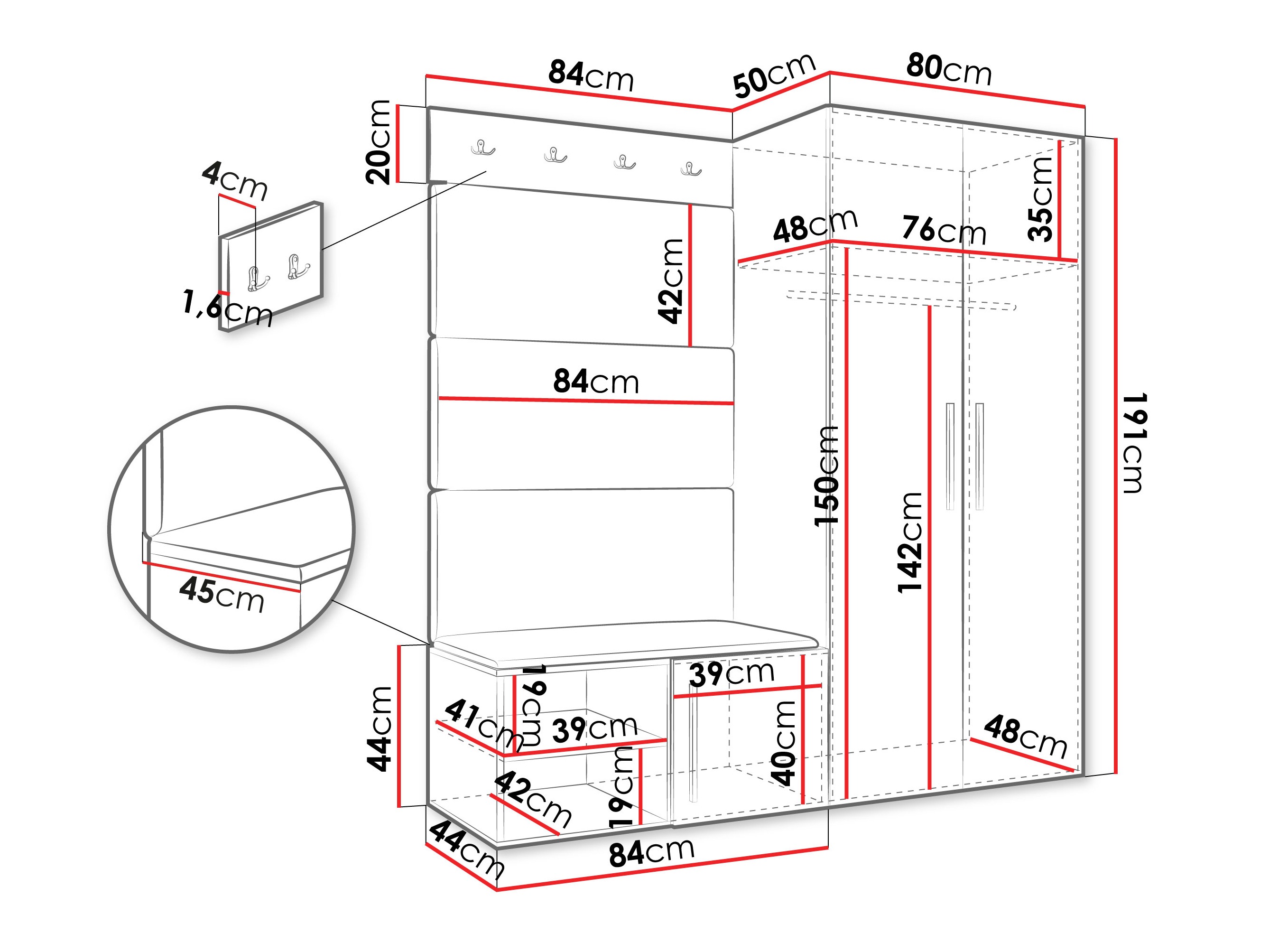 Gangmeubelset Hartford 526 (Wit)