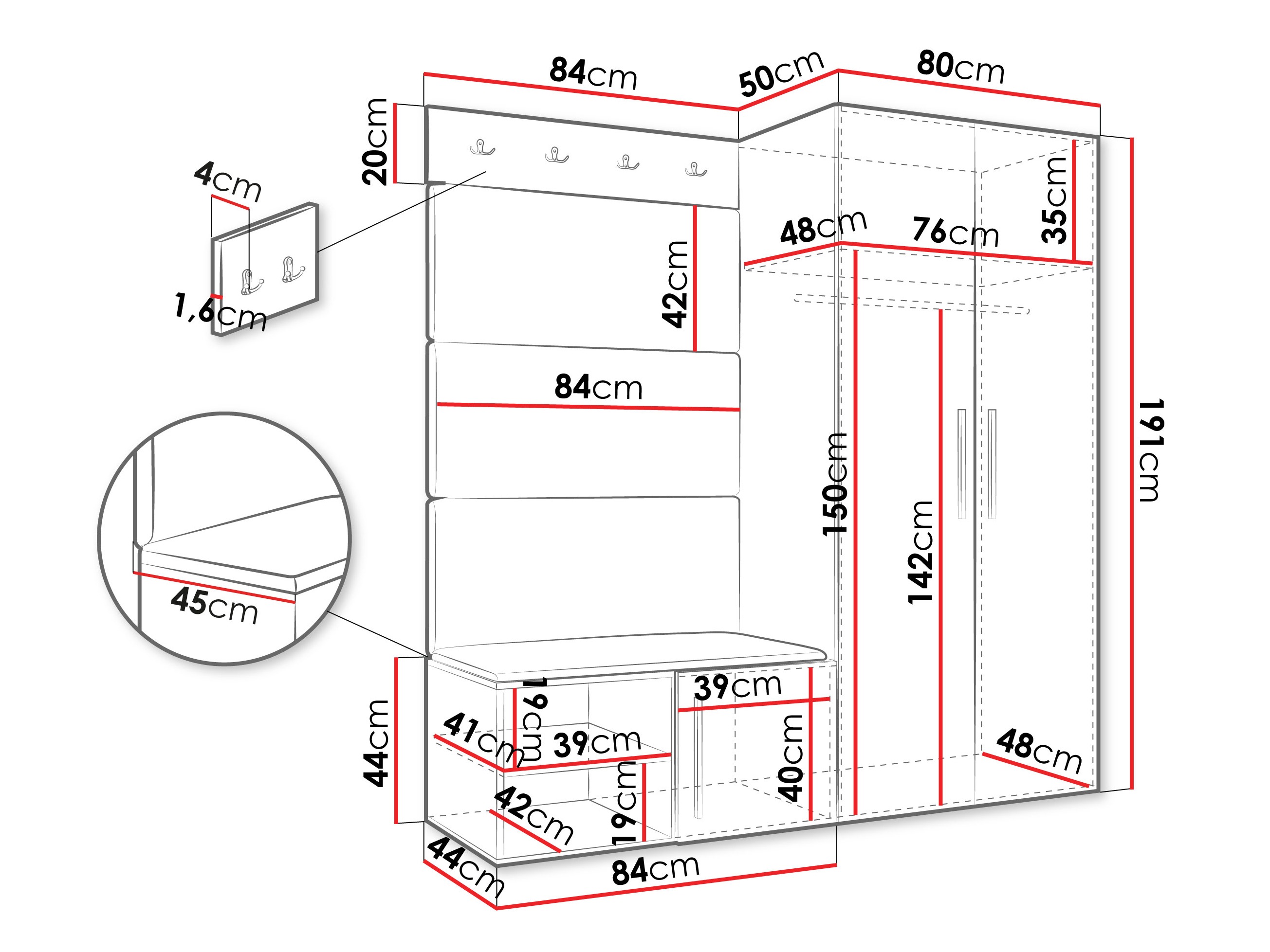 Gangmeubelset Hartford 526 (Wit)