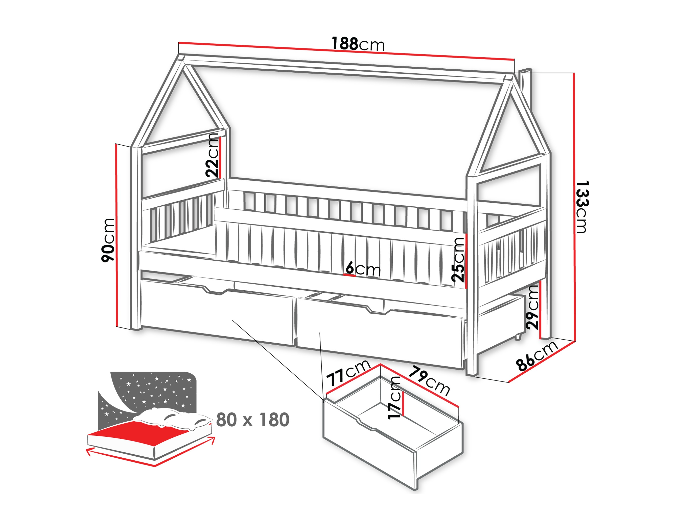 Bed Vista 116 (Kasjmier)