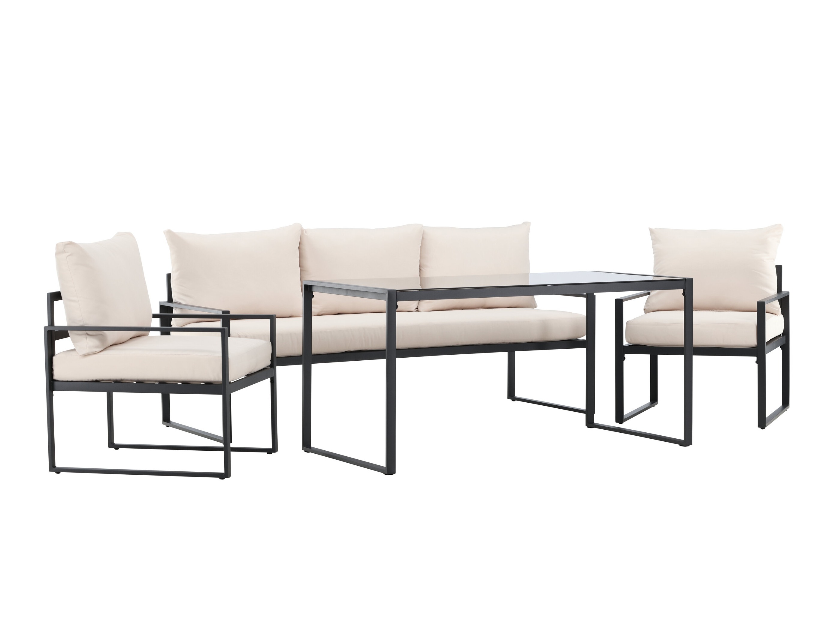 Buiten meubilair set Dallas 4733 (Zwart + Beige)