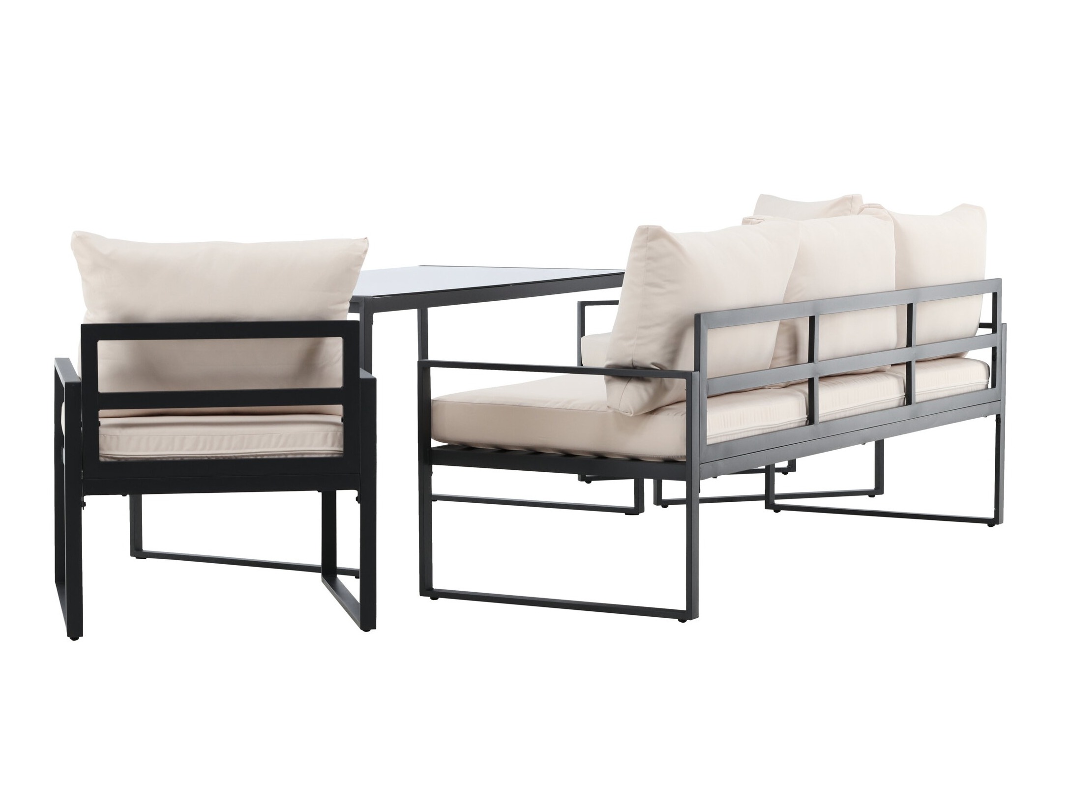 Buiten meubilair set Dallas 4733 (Zwart + Beige)