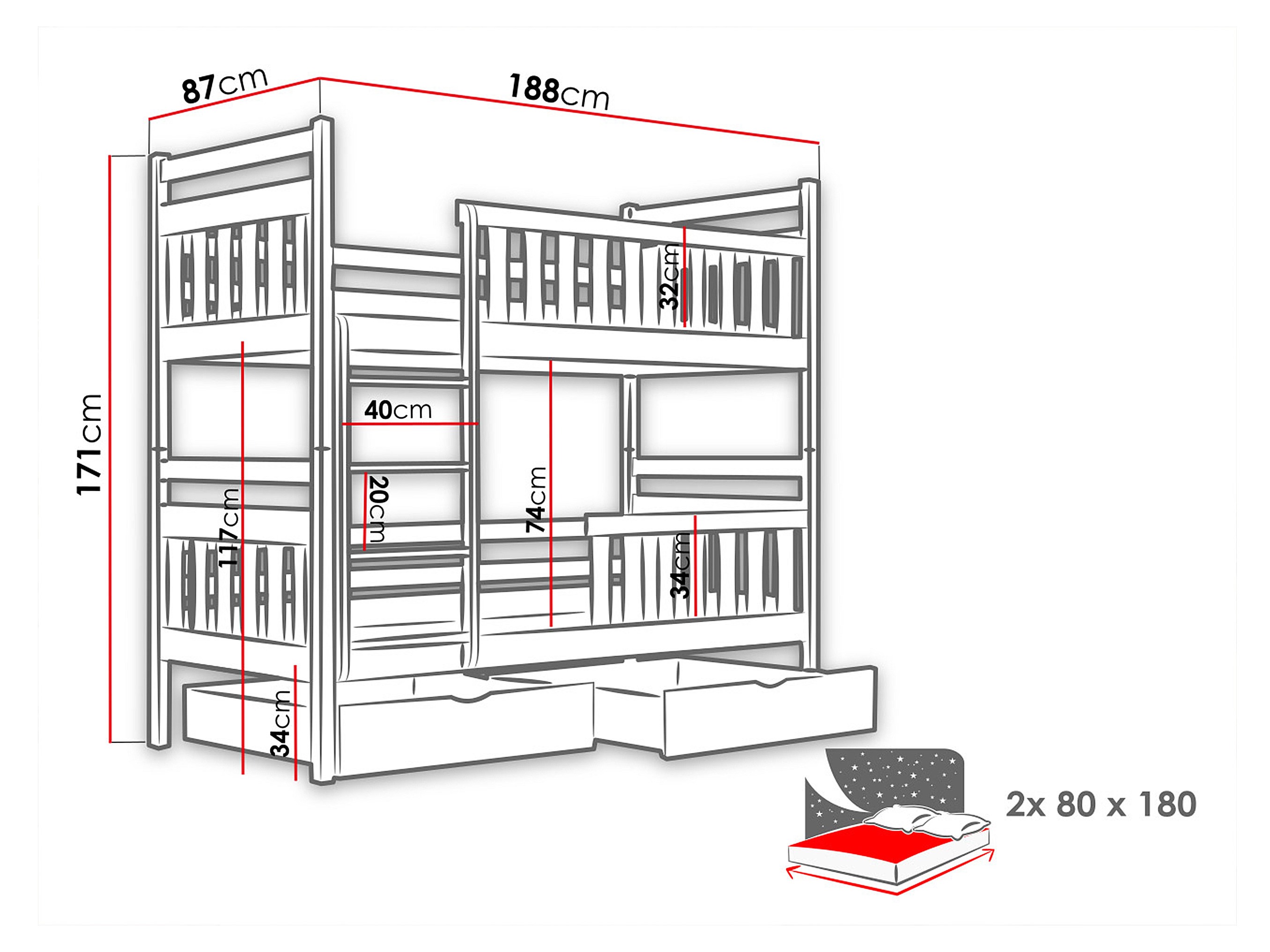Stapelbed Vista 100 (Kasjmier)