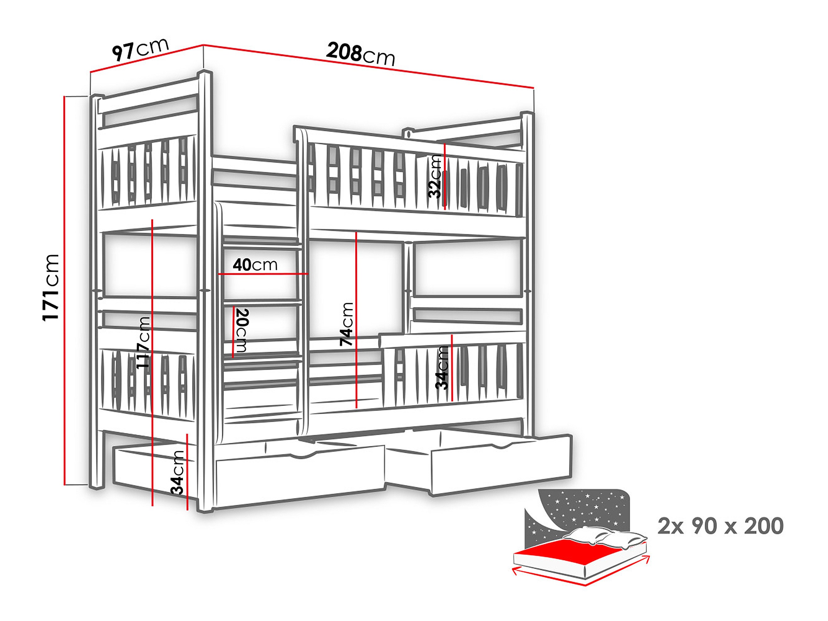 Stapelbed Vista 100 (Kasjmier)
