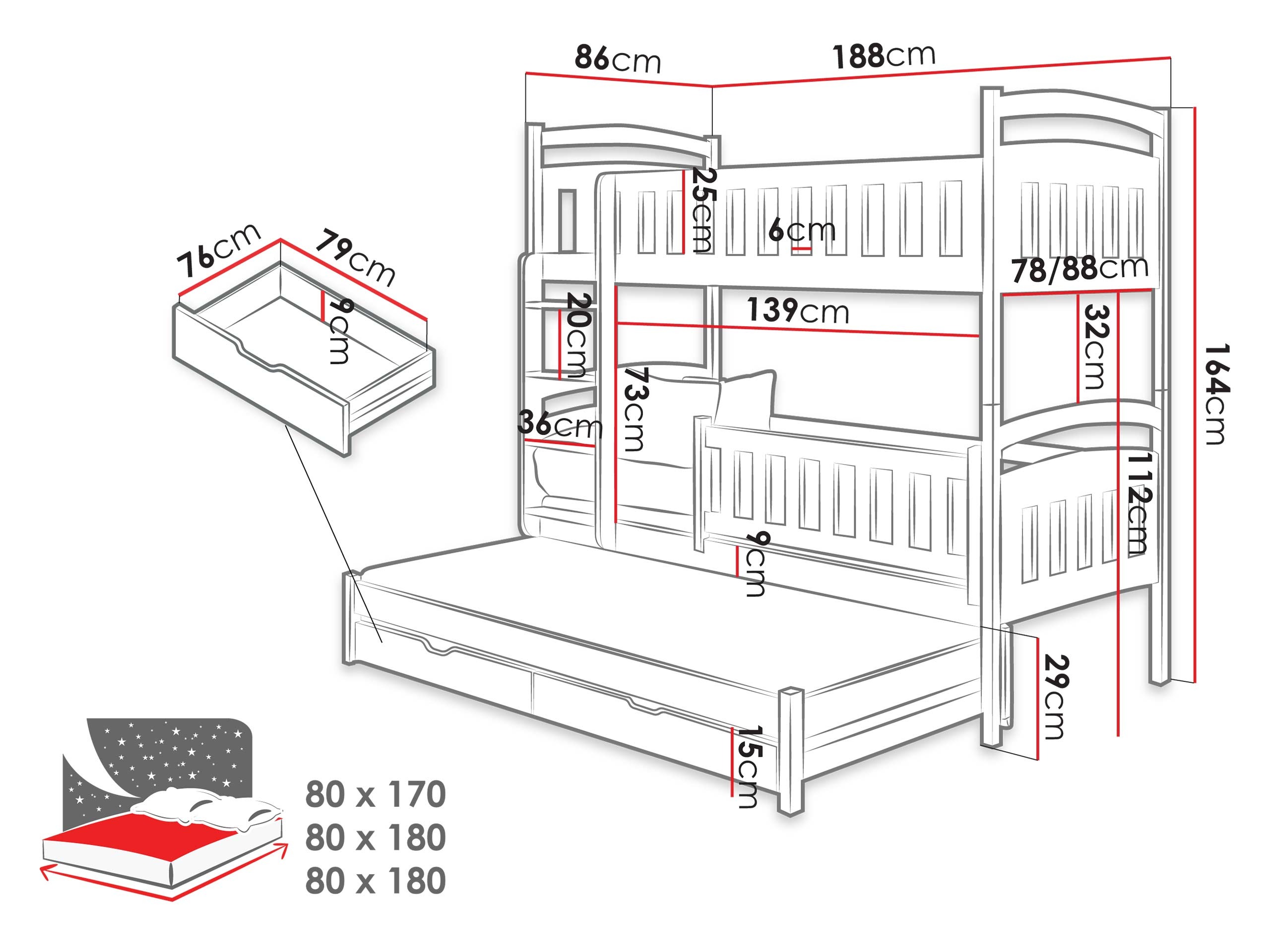 Stapelbed Vista 119 (Kasjmier)