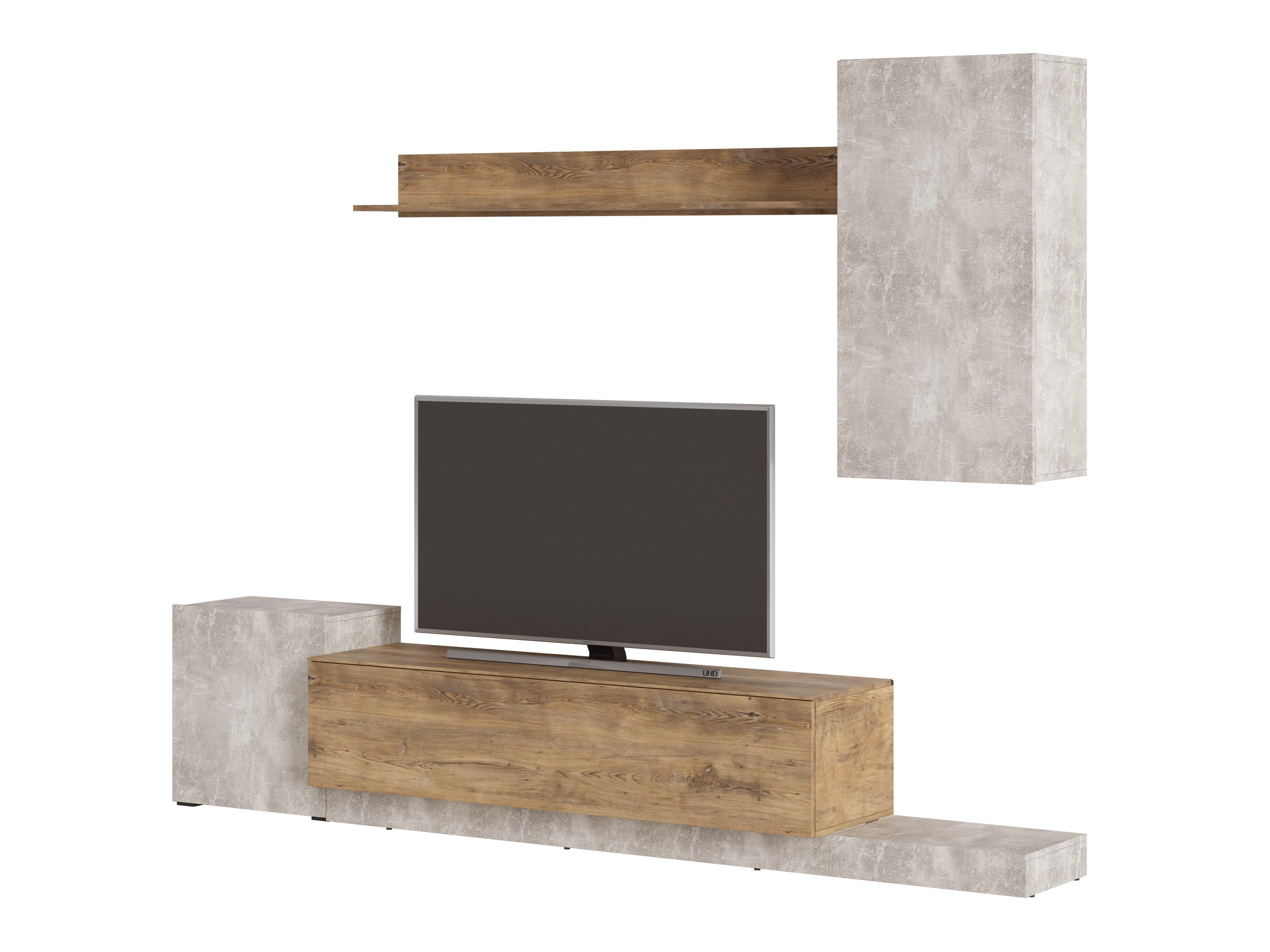 Woonkamerset Ontario 158 (Lichtgrijs + Kastanje)