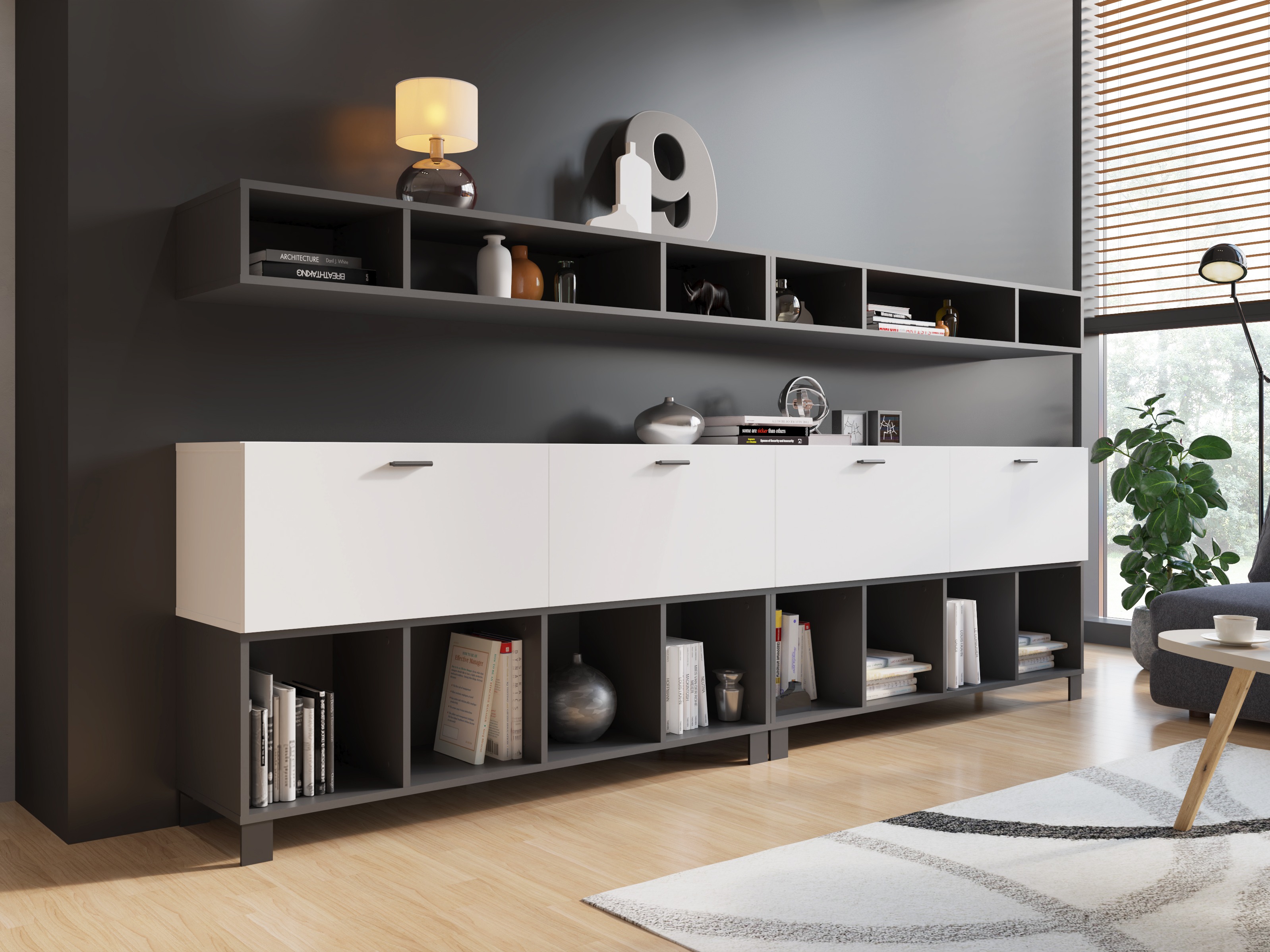 Boekenkast Virnolu 102 (Antraciet)