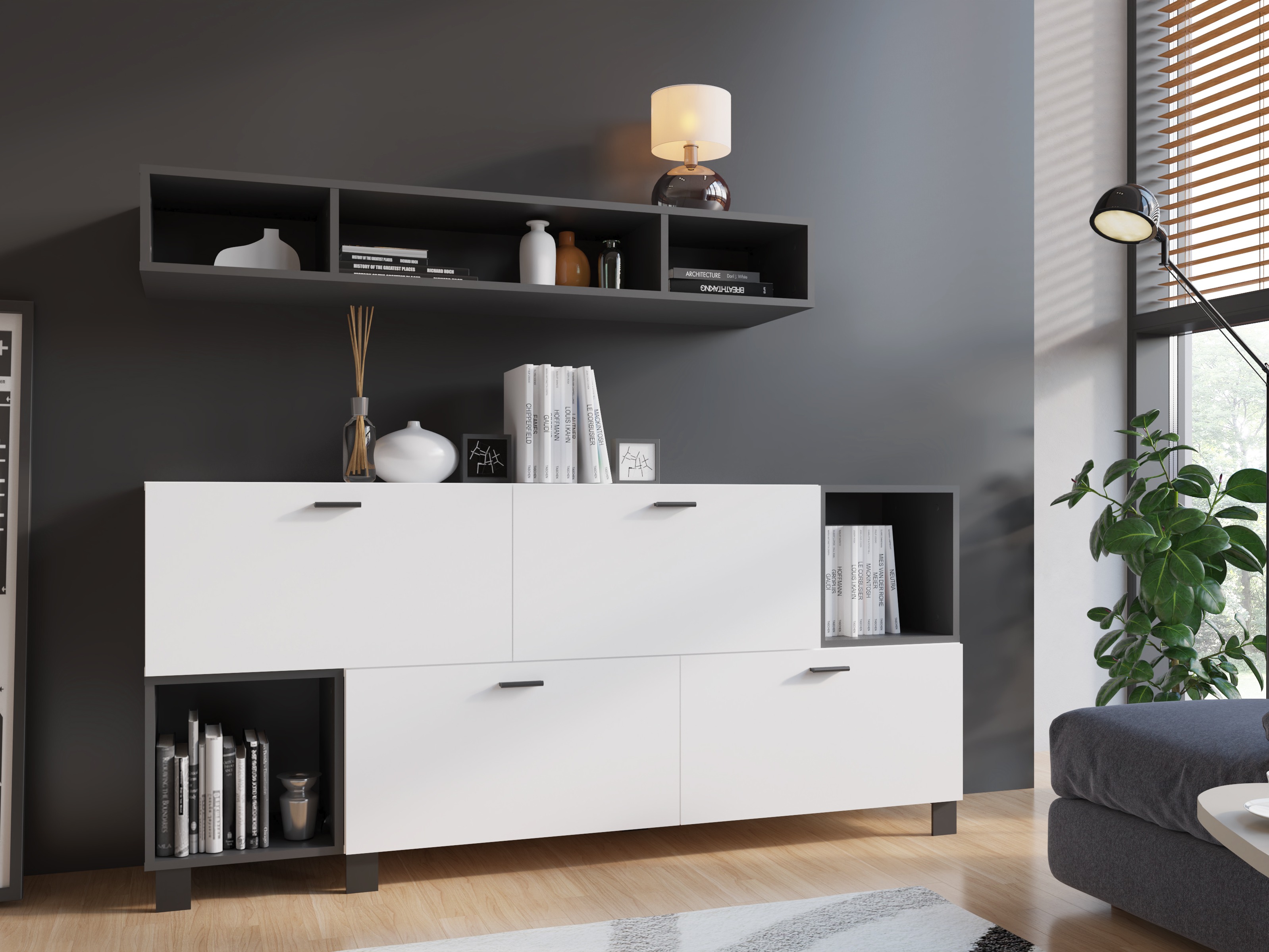 Wandplank Virnolu 100 (Antraciet)