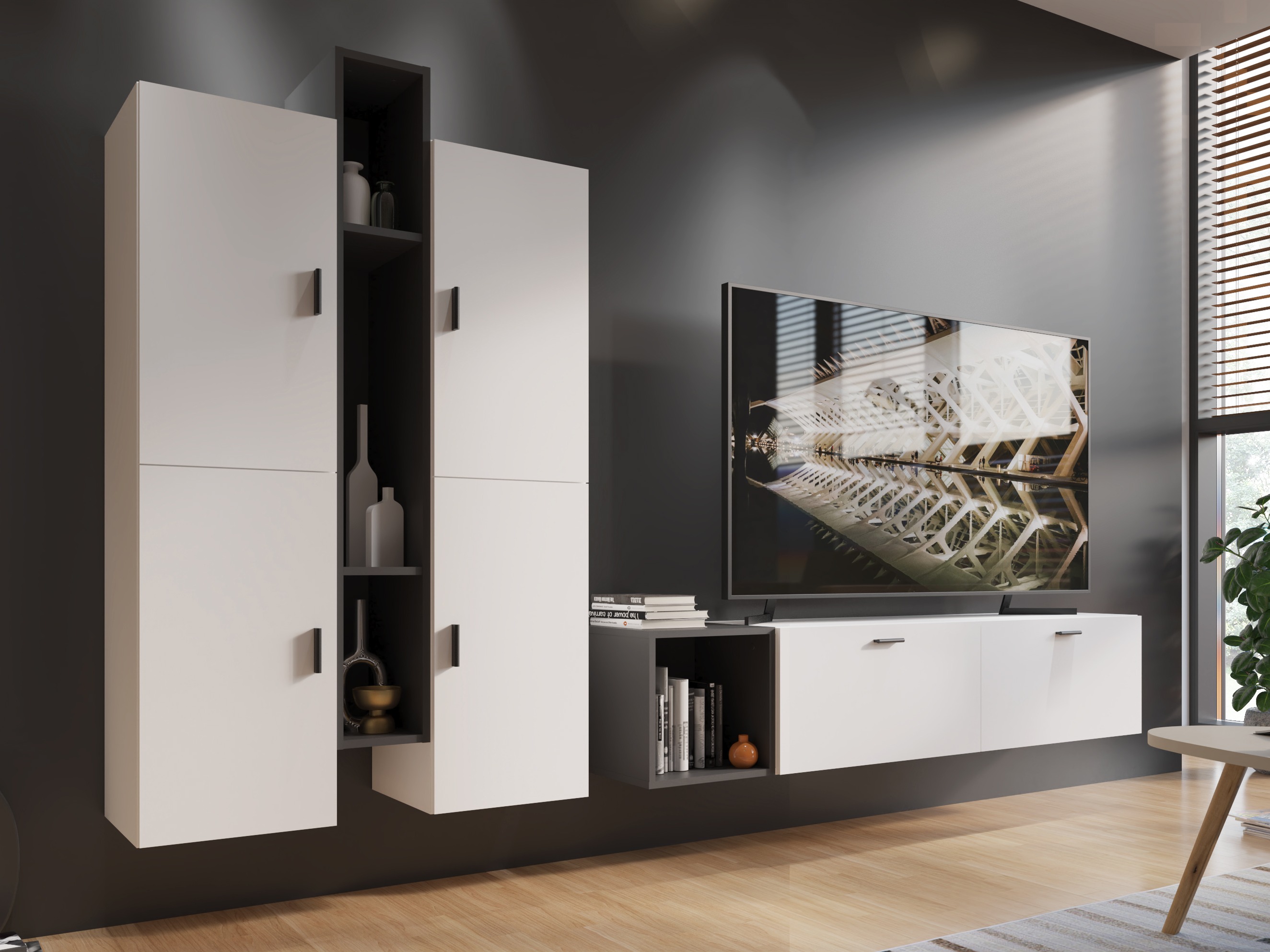 Wandplank Virnolu 100 (Antraciet)