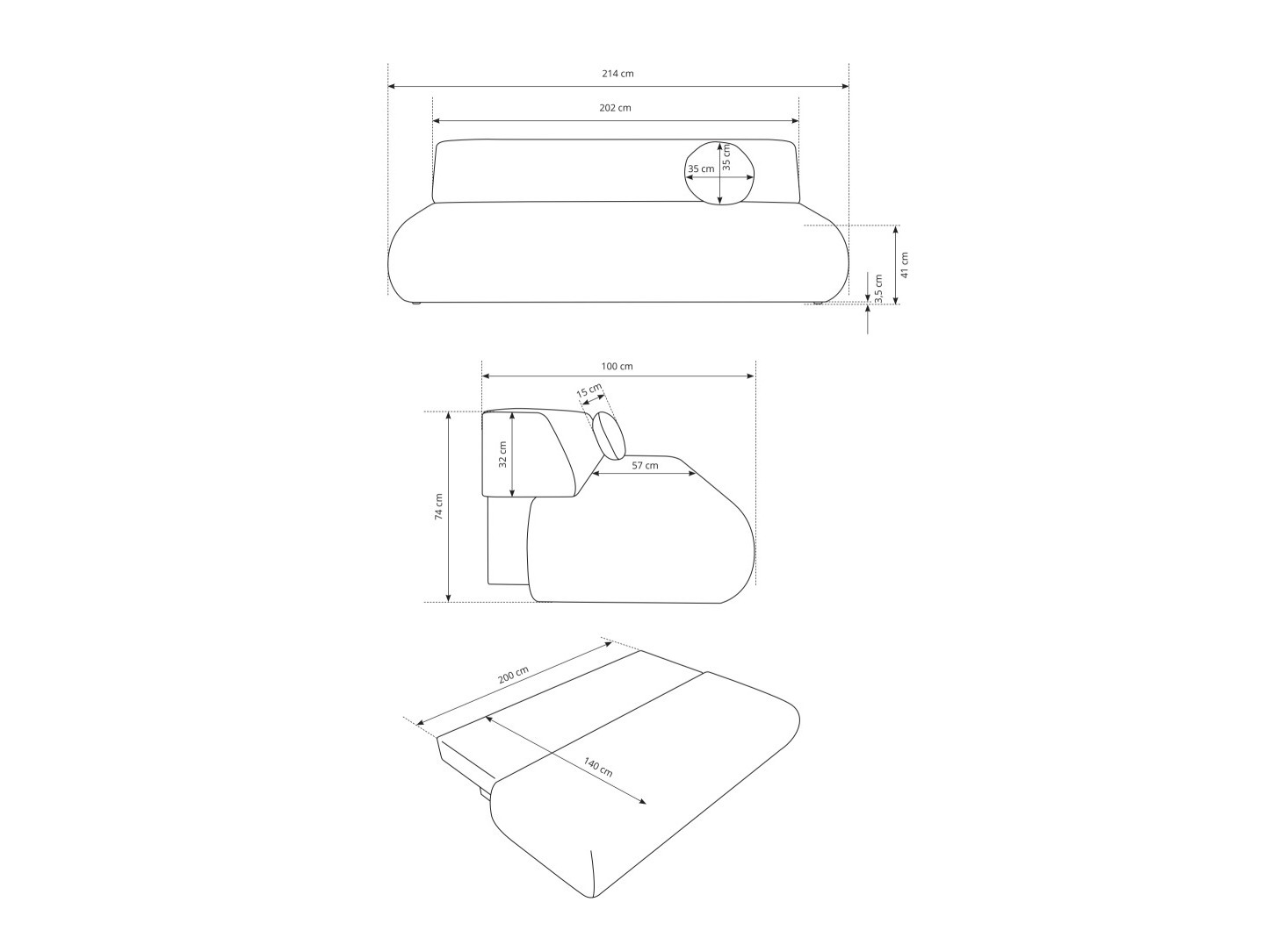 Slaapbank Kingston 182 (Vinci 07)