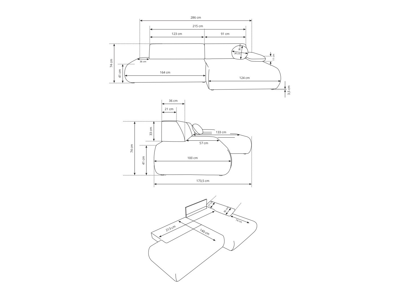 Hoekbank Kingston 183 (Vinci 42)