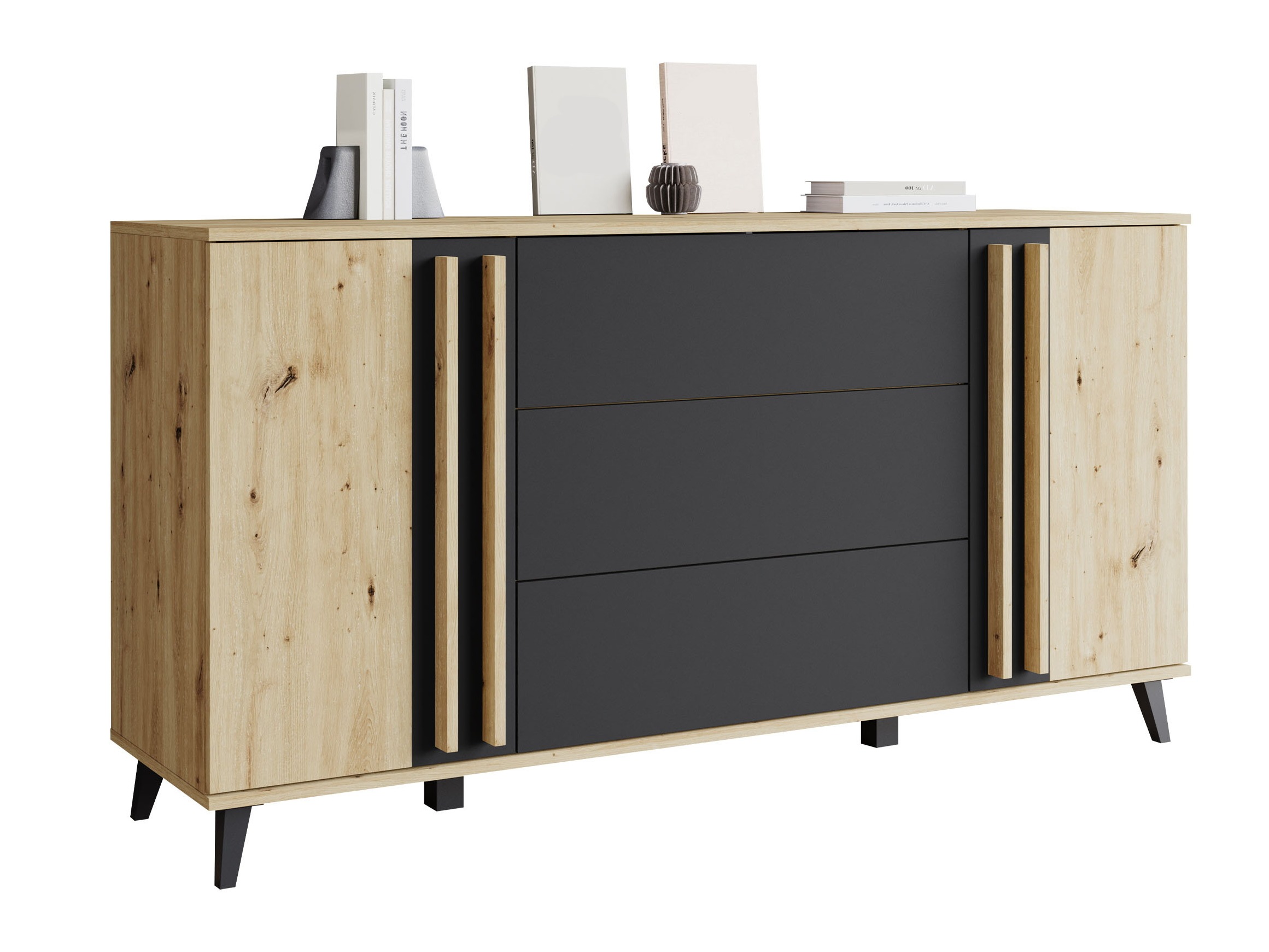 Ladekast Facetor (Artisan eiken + Grafiet)