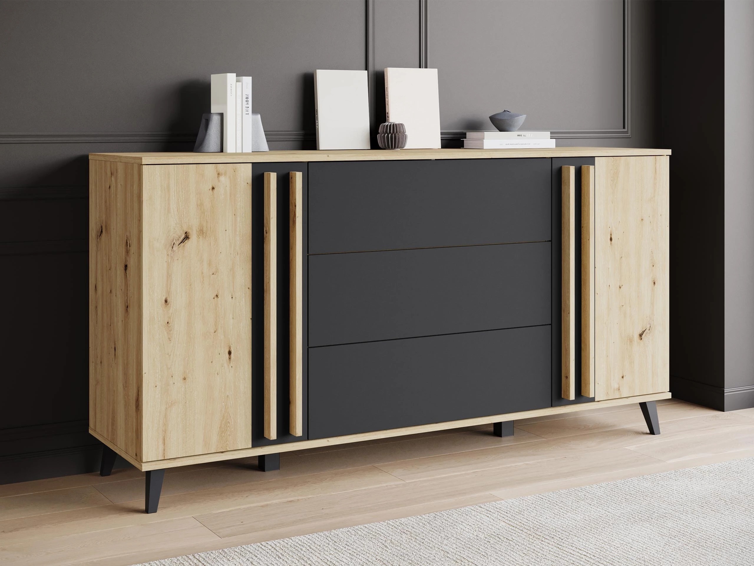 Ladekast Facetor (Artisan eiken + Grafiet)