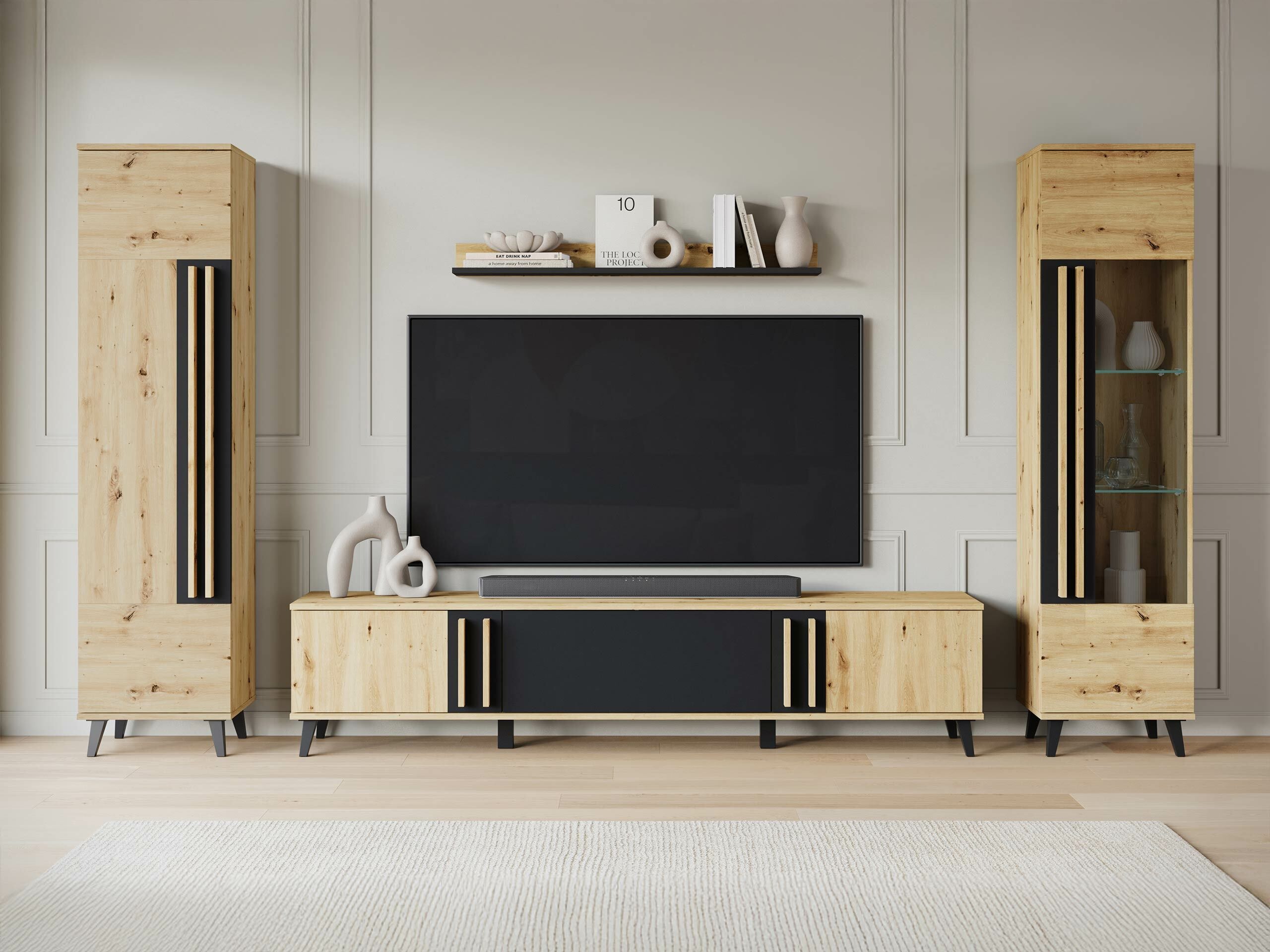 TV-meubel Temora 101 (Artisan eiken + Grafiet)